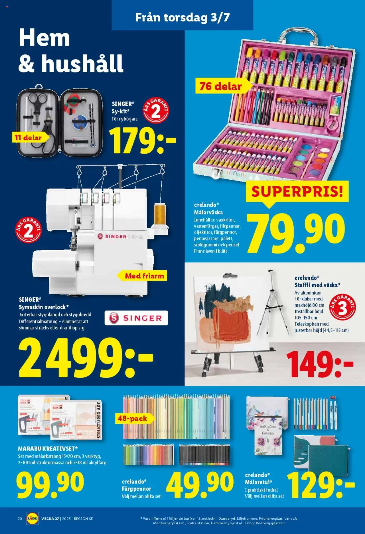 Lidl reklamblad aktuell från 30.06.2025 | Sida: 24 | Produkter: Staffli, Symaskin, Pensel, Suddgummi