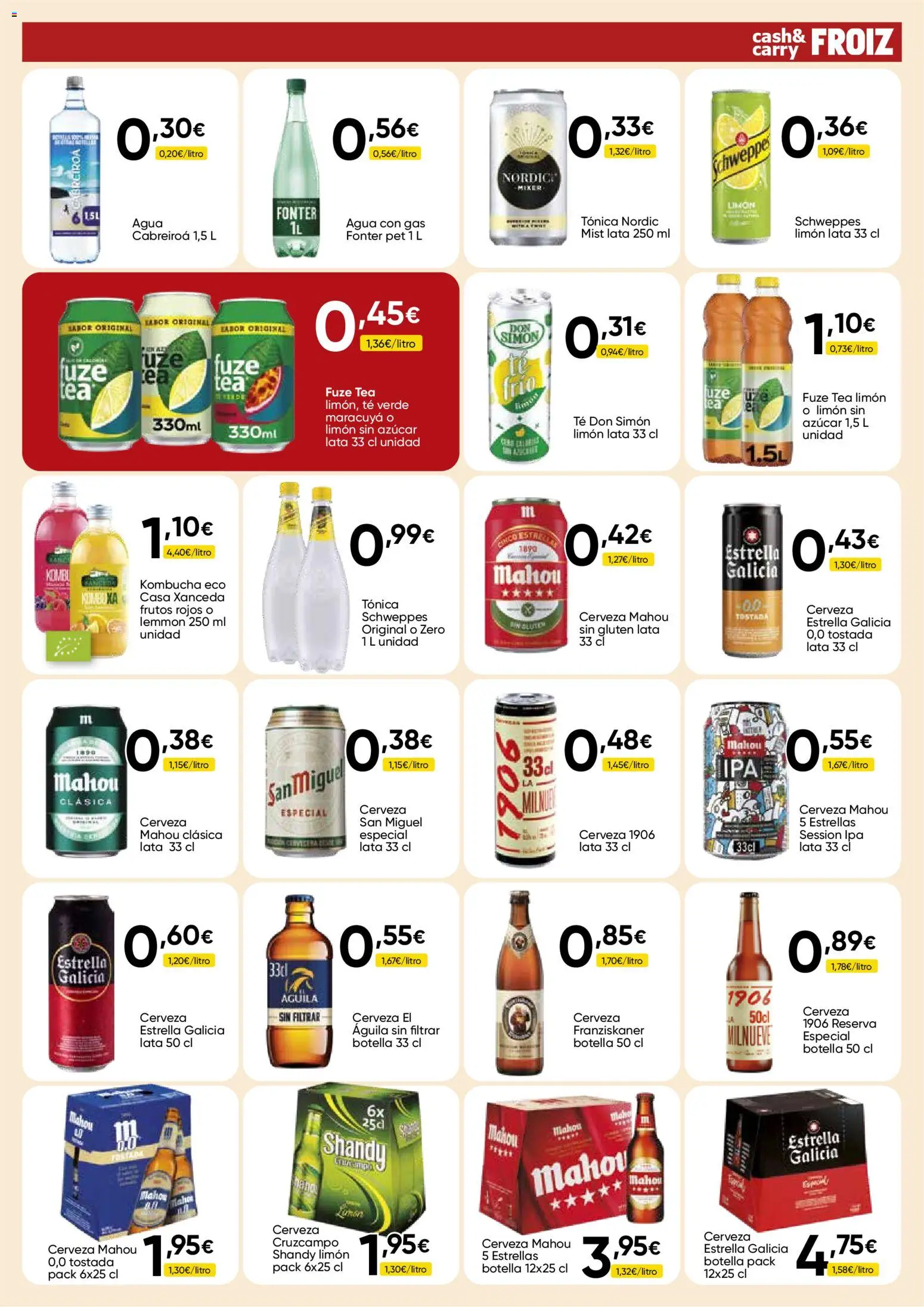 Froiz - Folleto Cash │ válido desde el 03.03.2026 | Página: 7 | Productos: Cerveza, Agua con gas, Té