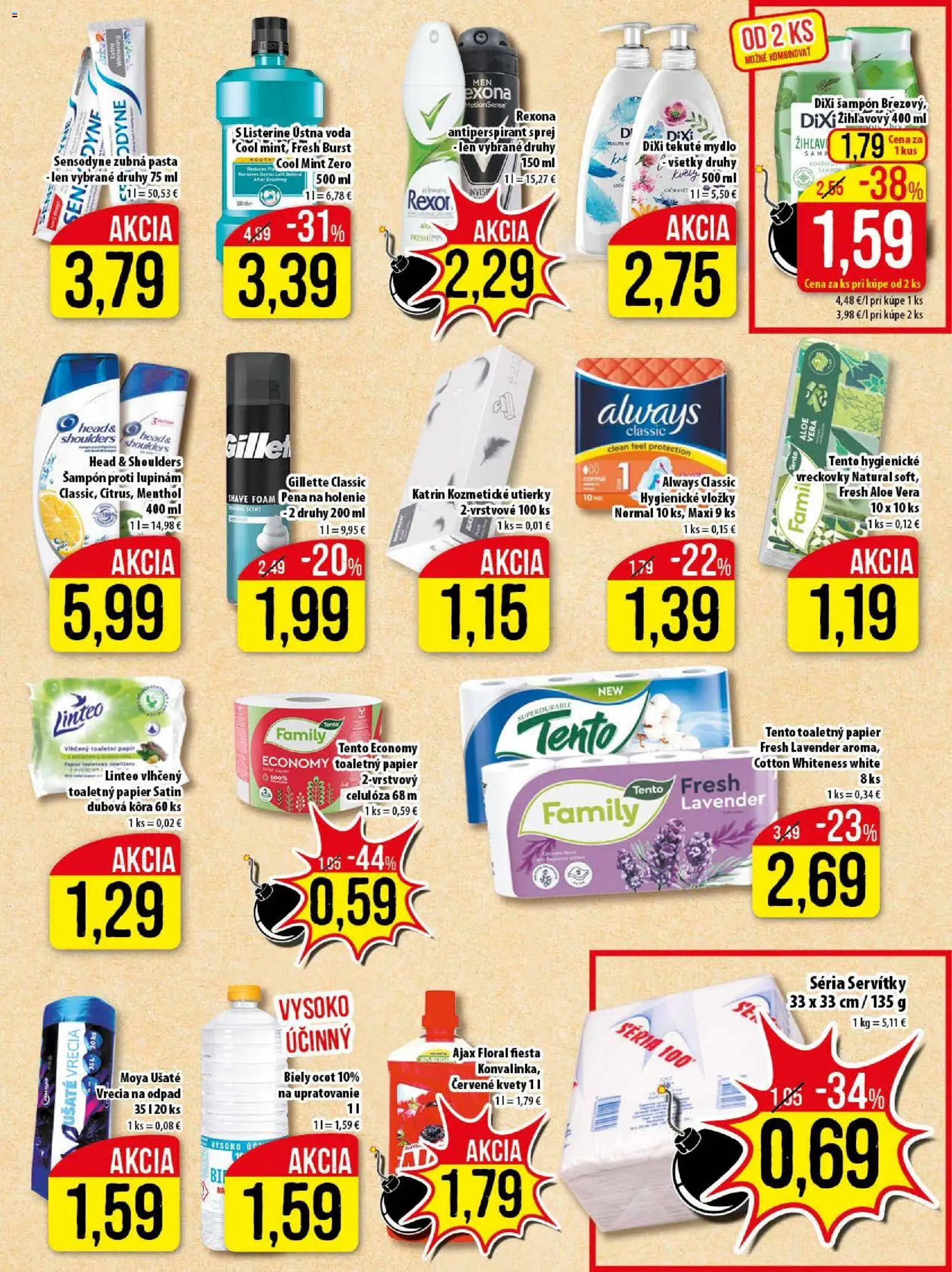 Nové Klas akcie – leták je platný od 10.11.2025 | Strana: 22 | Produkty: Šampón, Antiperspirant, Ústna voda, Voda
