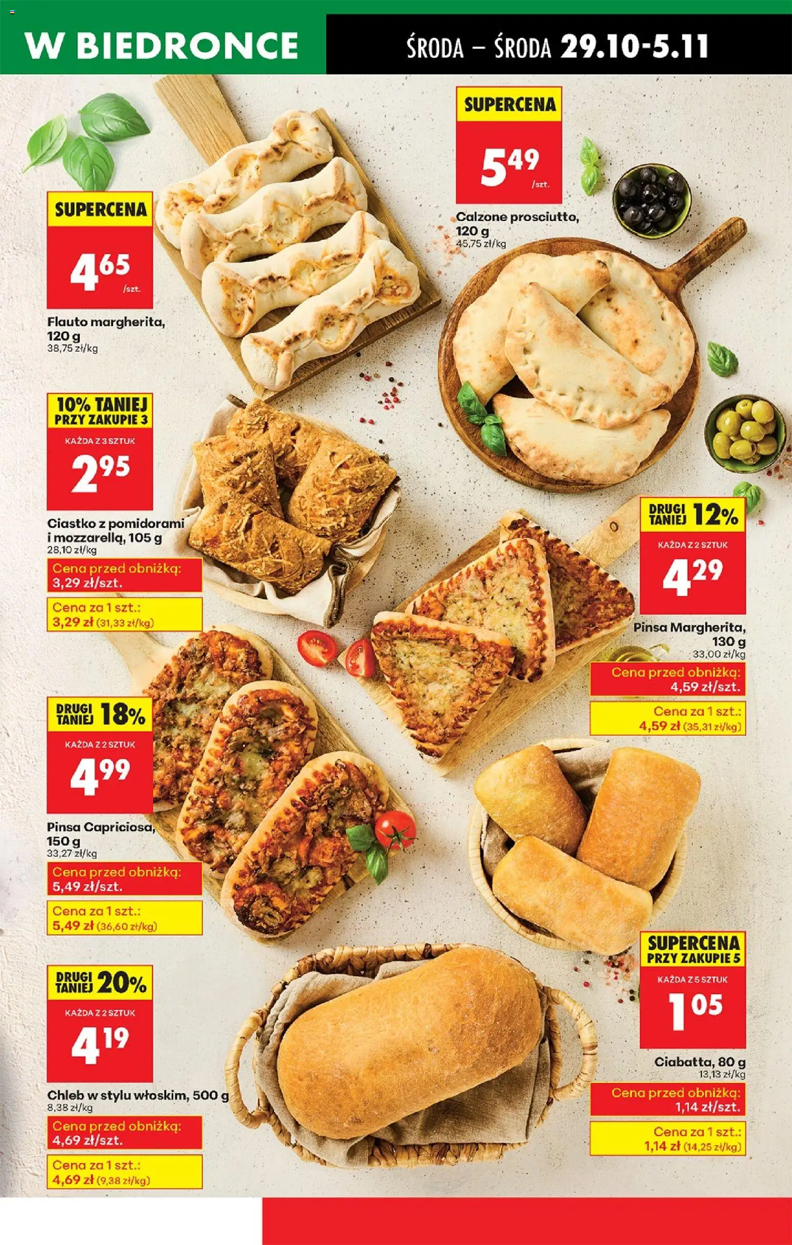 Biedronka gazetka - Oferta w tym tygodniu od 29.10.2025 | Strona: 39 | Produkty: Prosciutto, Chleb, Mozzarella, Ciabatta
