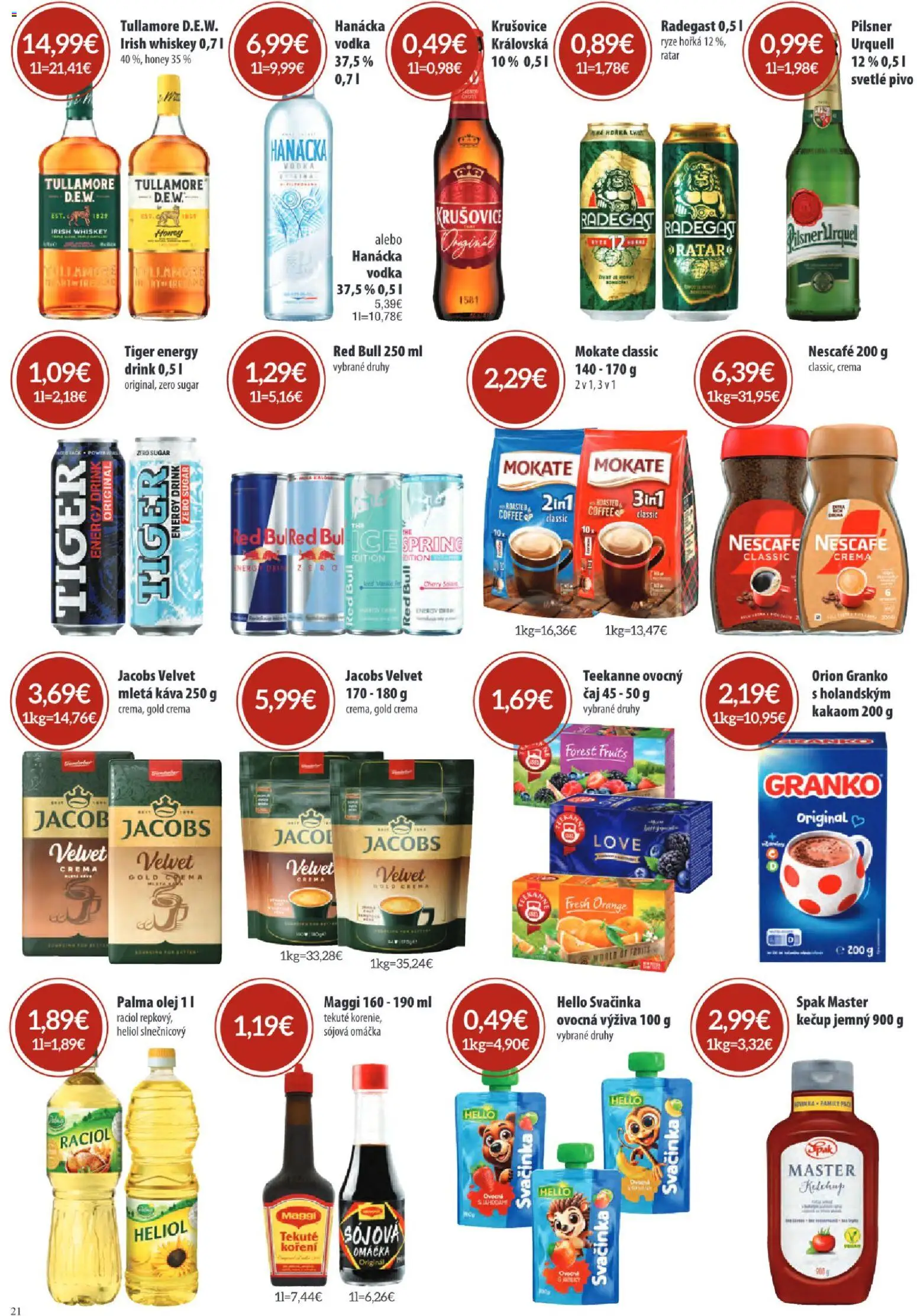 Nové Sintra akcie – leták je platný od 05.03.2026 | Strana: 21 | Produkty: Red Bull, Kečup, Omáčka, Teekanne