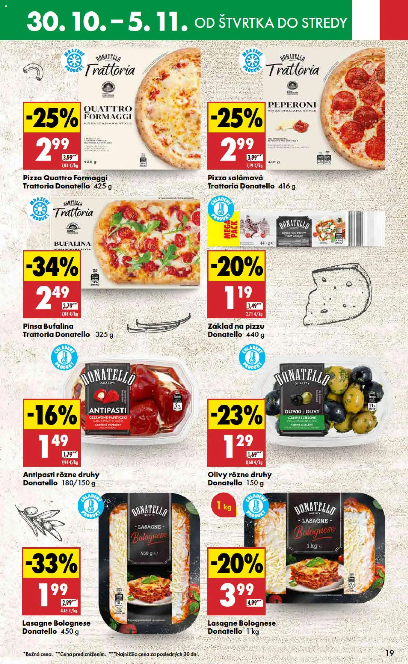 Nové Biedronka akcie – leták je platný od 30.10.2025 | Strana: 19 | Produkty: Pizza, Lasagne