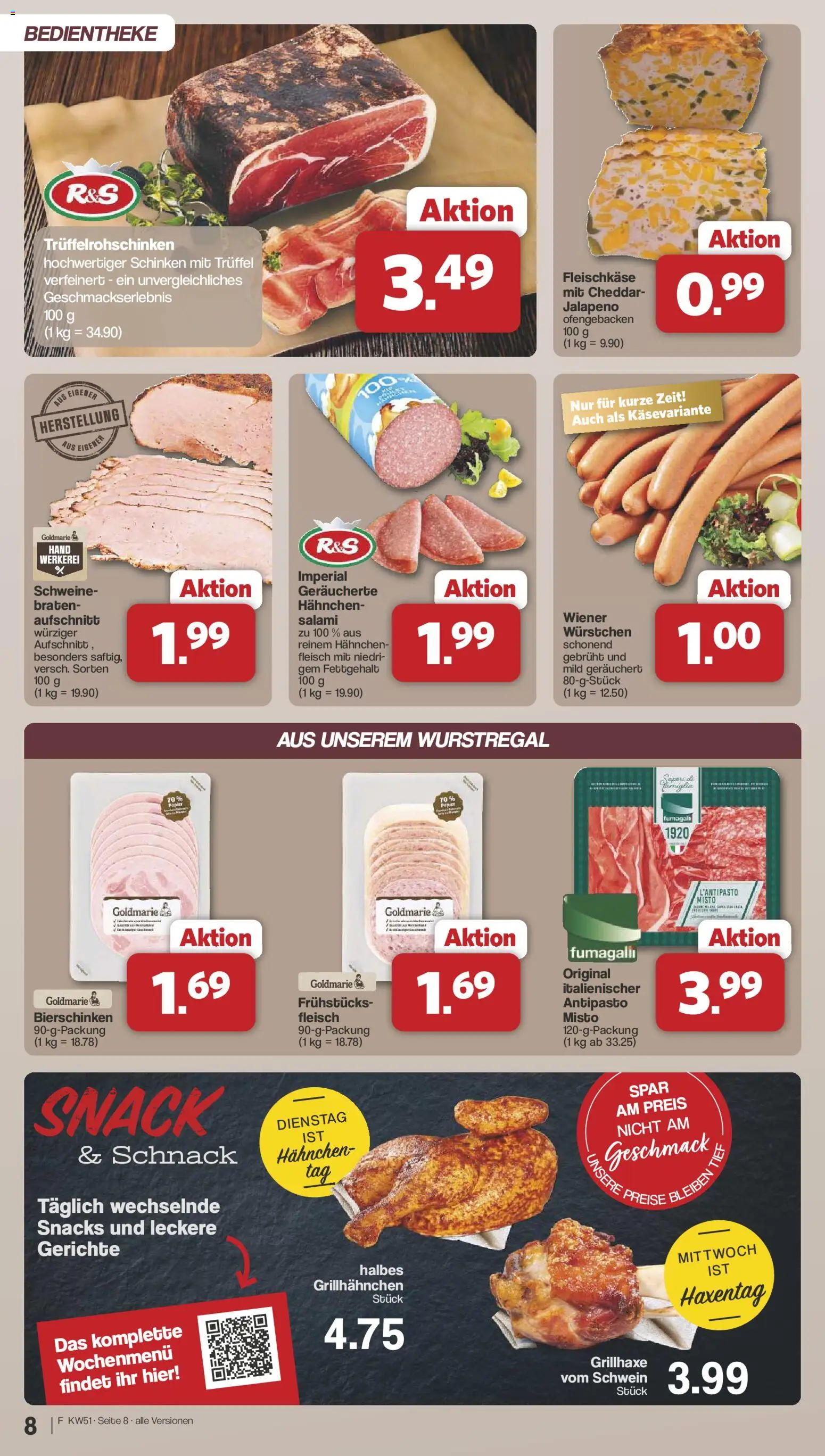 Famila Nordwest - Markt - Angebote – gültig ab 14.12.2025 | Seite: 8 | Produkte: Hahnchen, Salami, Schinken, Fleisch