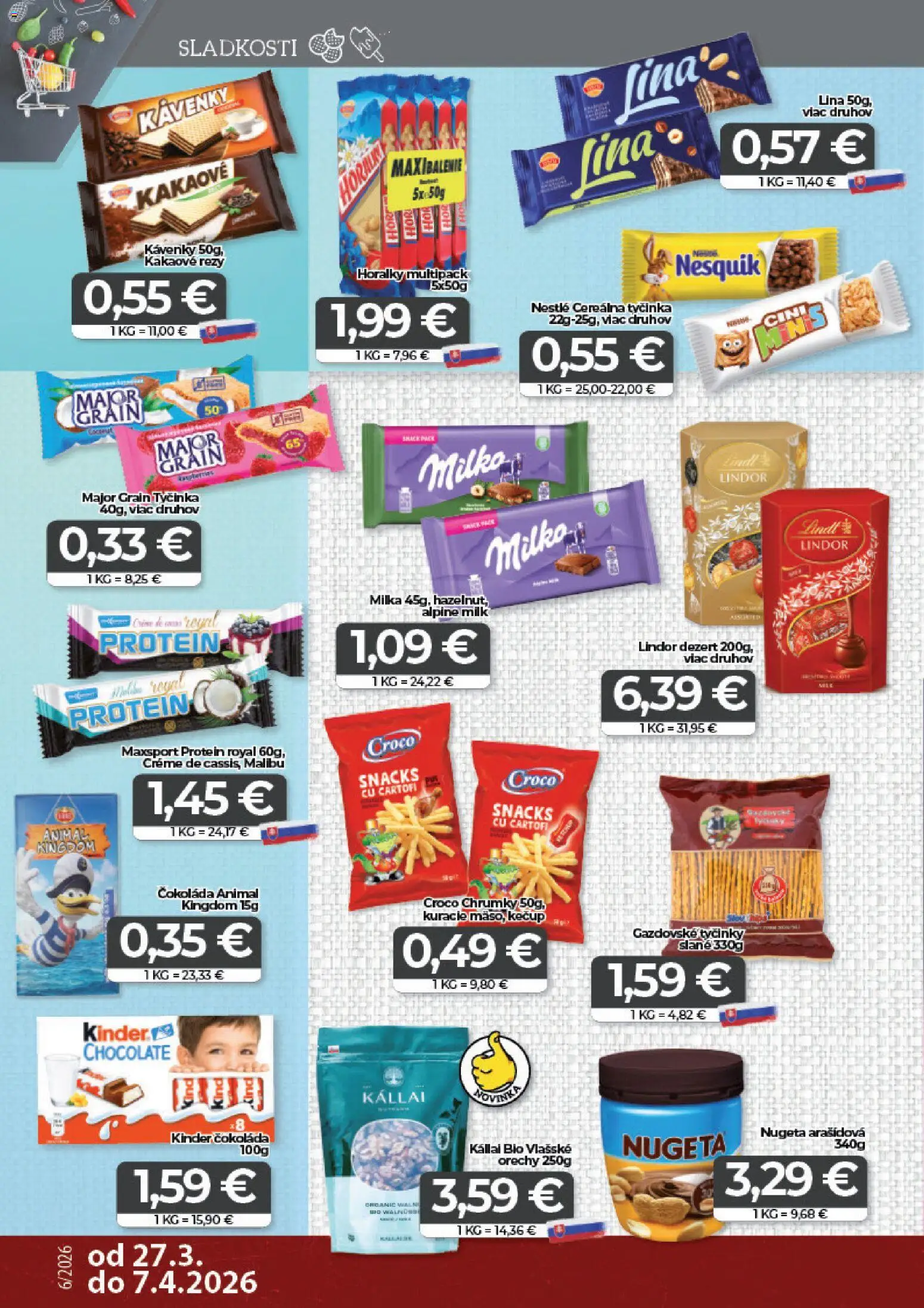Nové CBA Komfos akcie – leták je platný od 27.03.2026 | Strana: 10 | Produkty: Lindt, Čokoláda, Malibu, Kečup