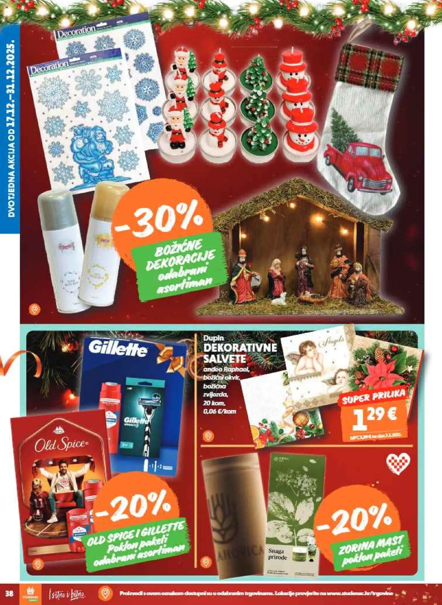Studenac katalog | vrijedi od 17.12.2025 | Stranica: 38 | Proizvodi: Mast, Salvete, Old Spice