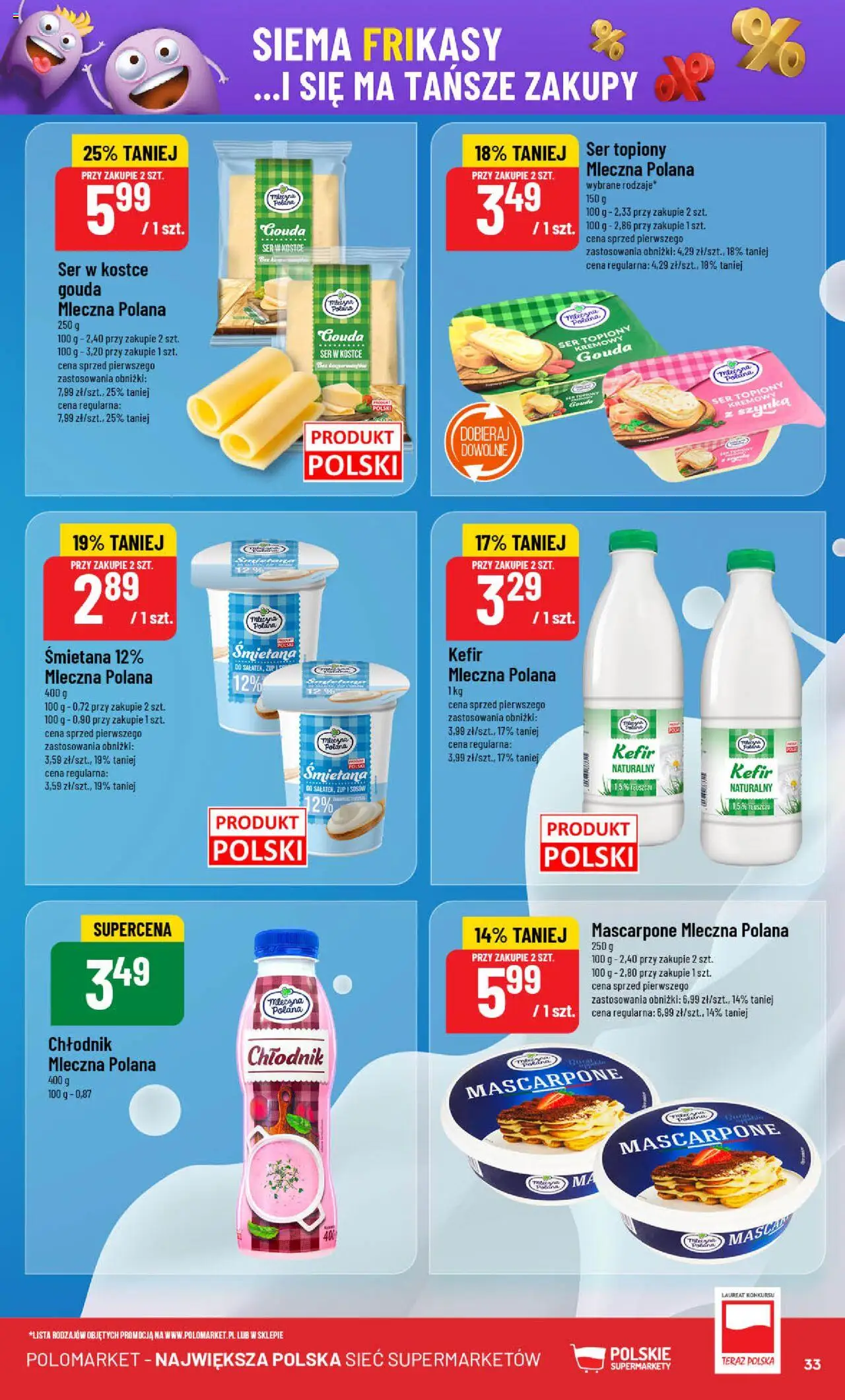 POLOmarket Gazetka od 04.06.2025 | Strona: 33 | Produkty: Ser topiony, Kefir, Szynka, Mascarpone