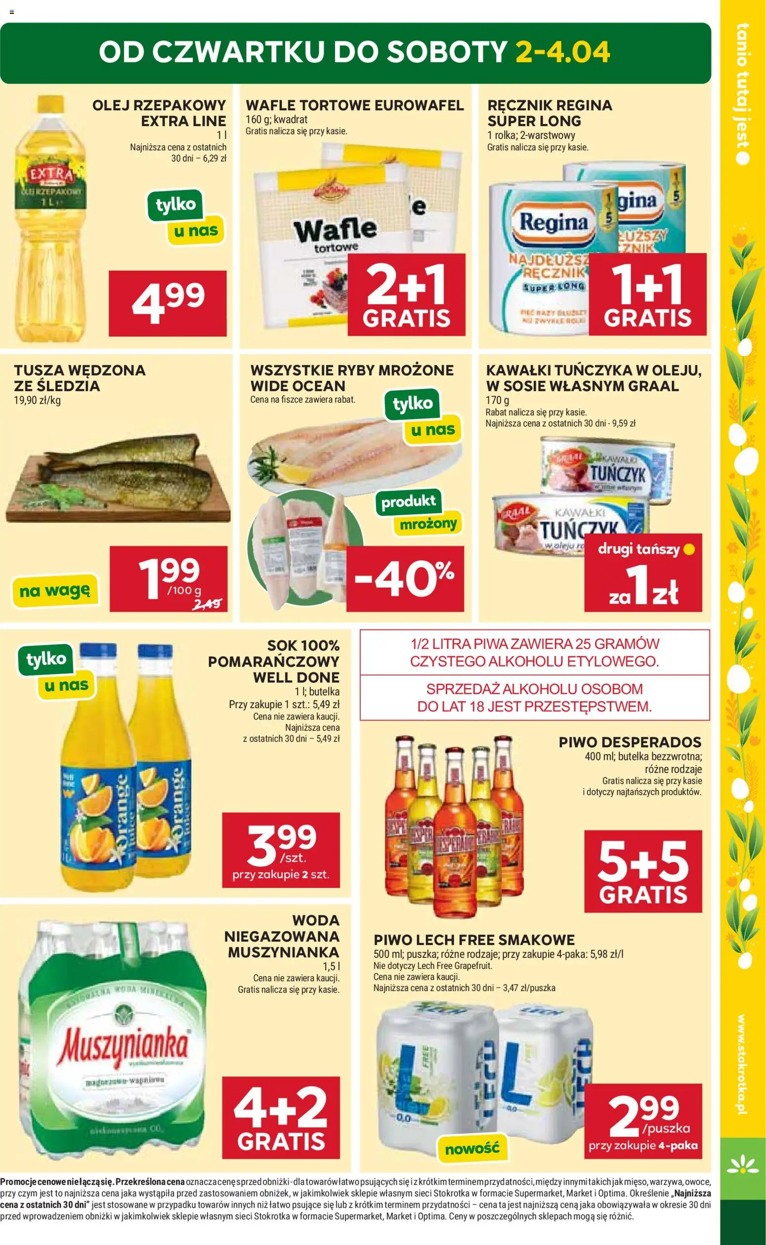 Stokrotka gazetka - Market od 02.04.2026 | Strona: 3 | Produkty: Tuńczyk, Olej, Kawa, Woda