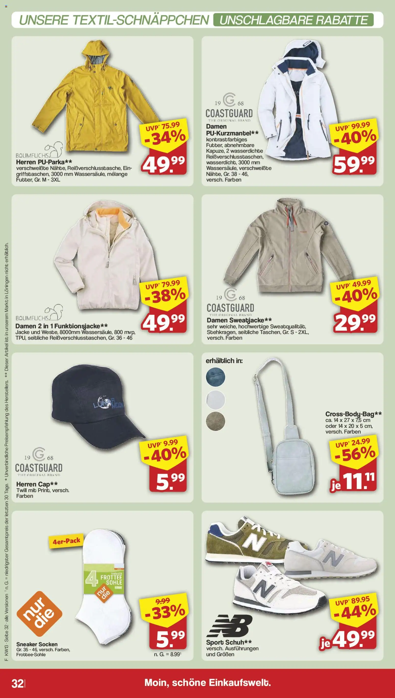 Famila Nordwest Prospekt 	 – gültig ab 23.03.2026 | Seite: 32 | Produkte: Sweatjacke, Jacke, Socken