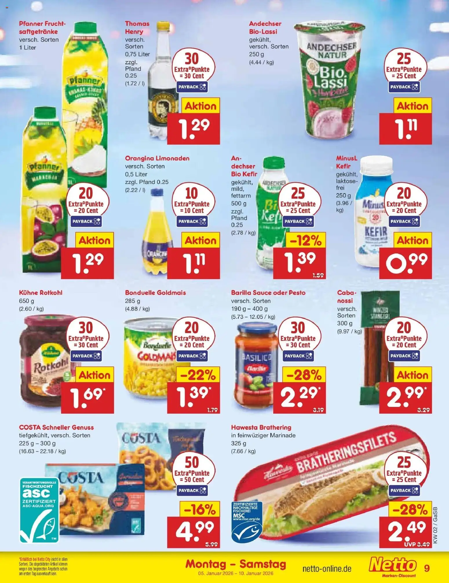 Netto Marken-Discount - Netto: Wochenangebote – gültig ab 04.01.2026 | Seite: 9 | Produkte: Kefir, Rotkohl, Barilla