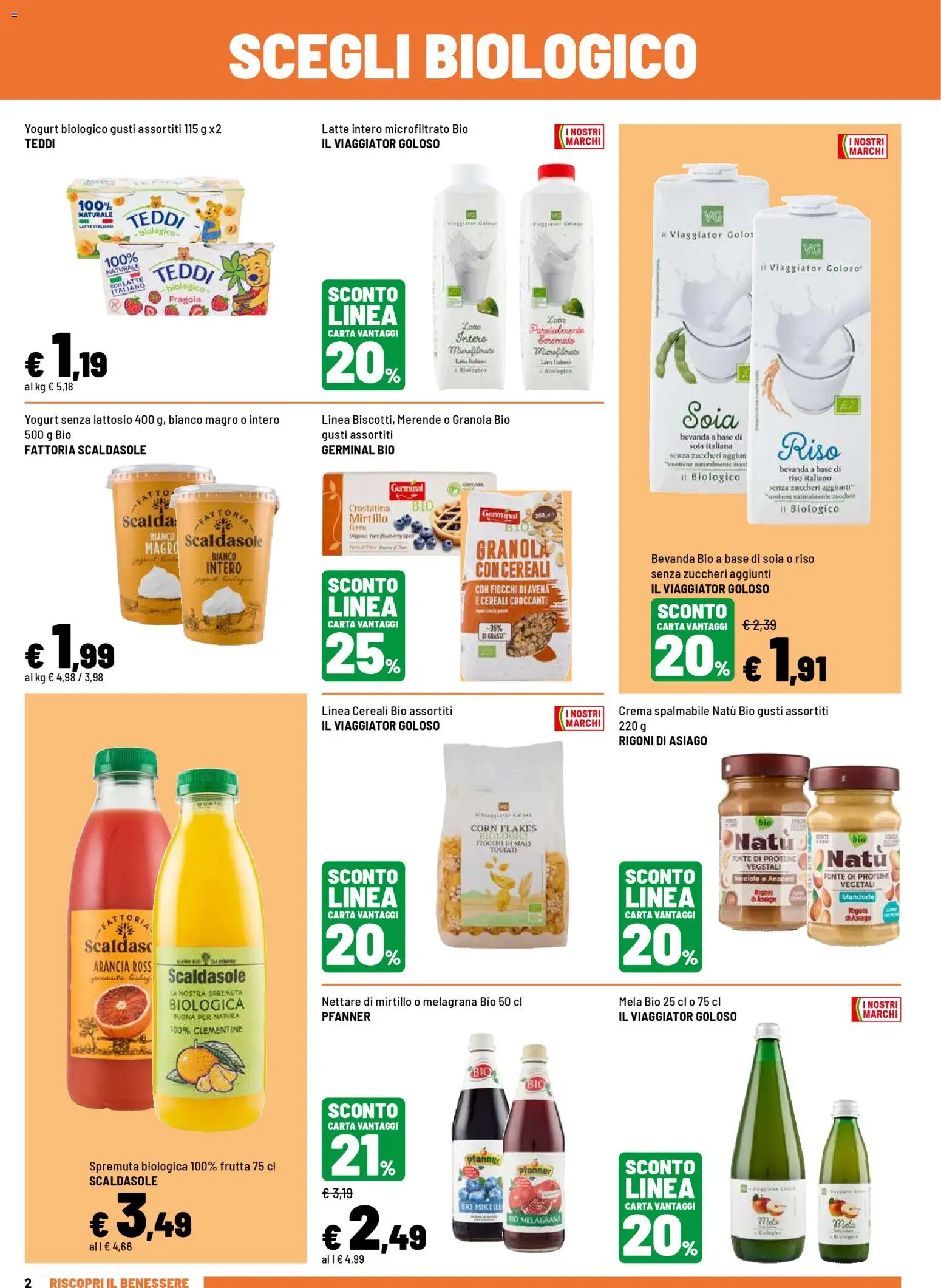 Volantino Iper del 16.04.2026 | Pagina: 2 | Prodotti: Crema, Yogurt senza lattosio, Riso, Cereali