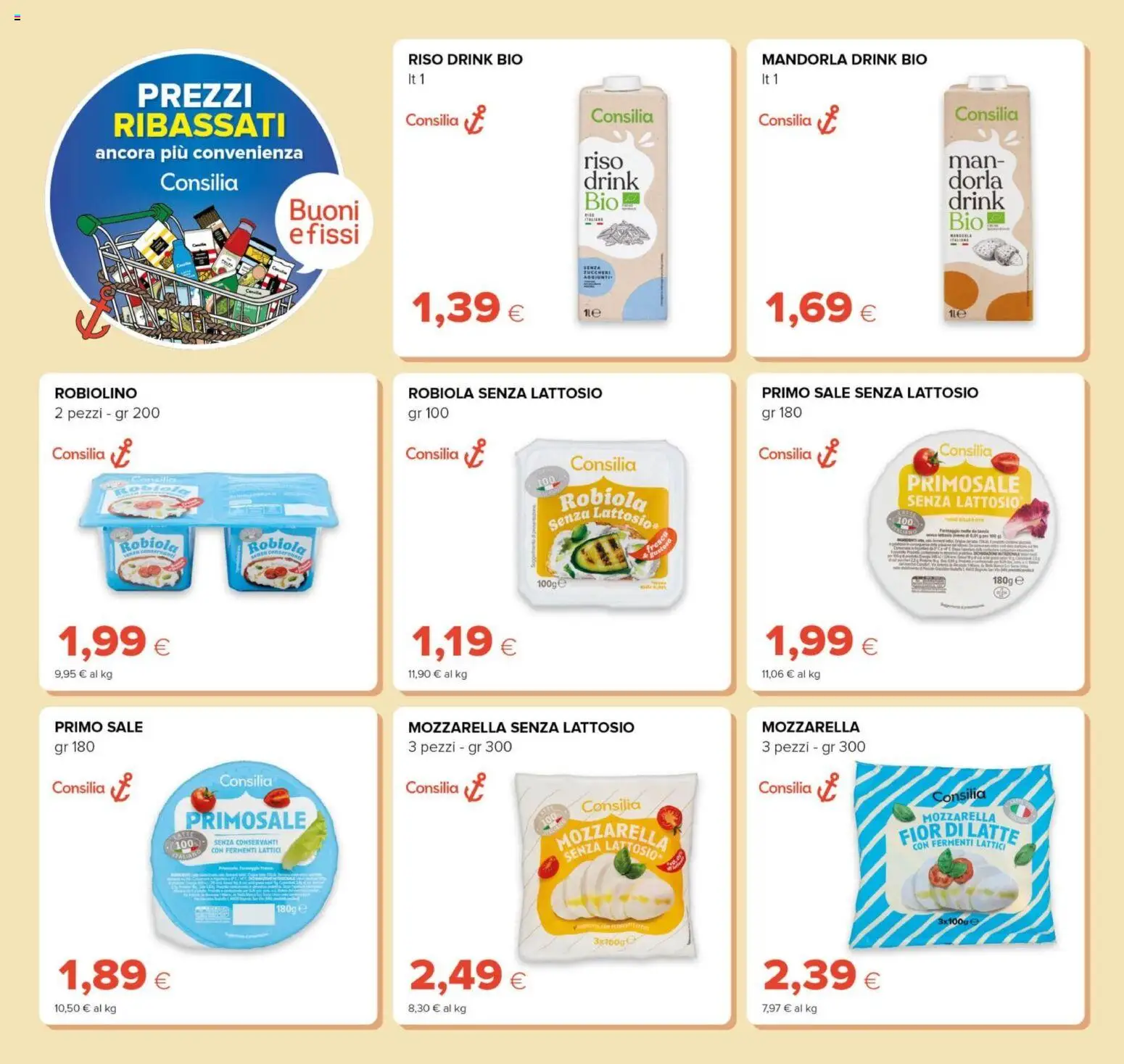 Volantino Oasi del 23.04.2026 | Pagina: 6 | Prodotti: Mozzarella senza lattosio, Sale, Mozzarella, Robiola