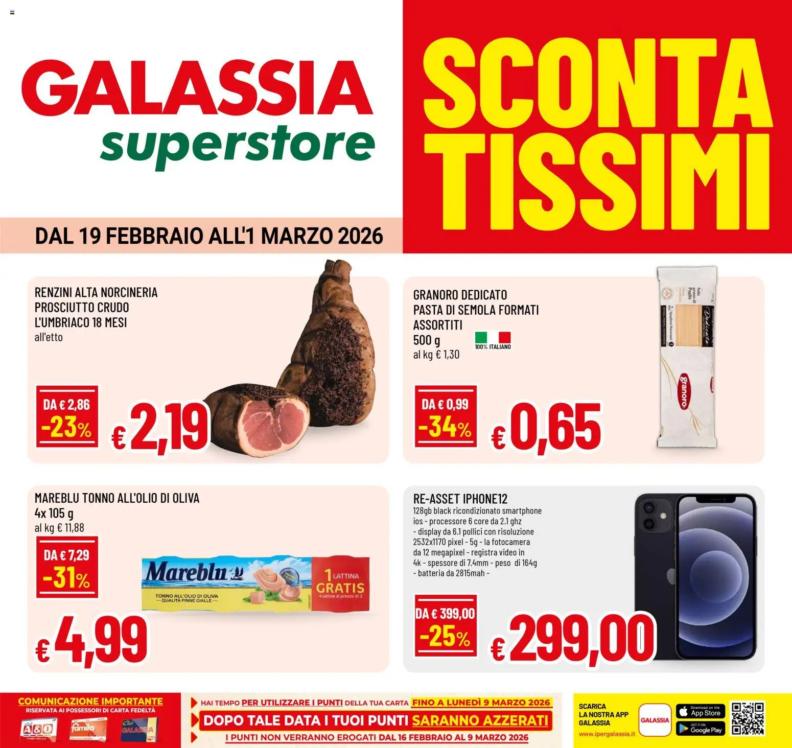 Volantino Galassia del 19.02.2026 | Pagina: 1 | Prodotti: Prosciutto Crudo, Prosciutto, Data, The