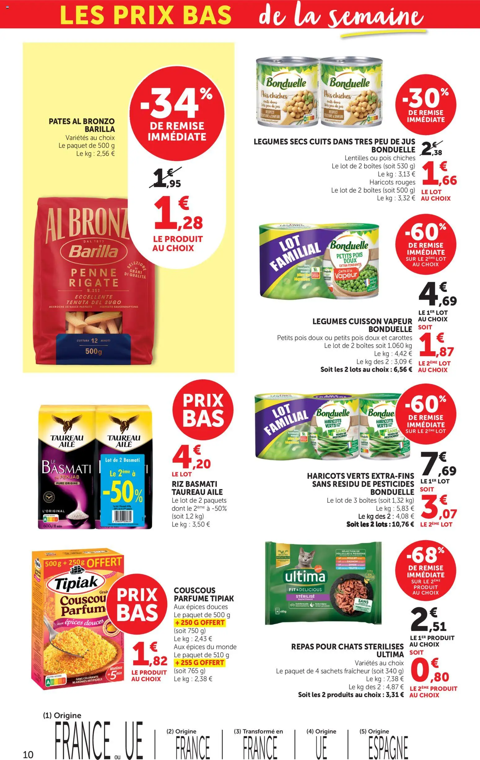 {H1} | Page: 10 | Produits: Carottes, Riz basmati, Jus, Riz