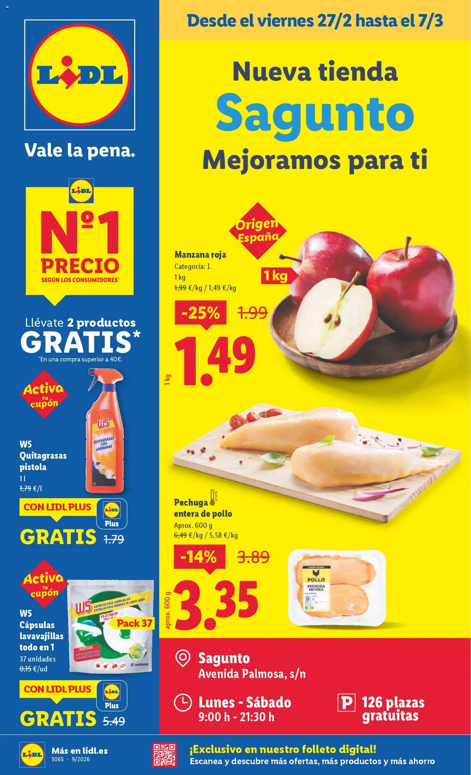 Lidl - Sagunto │ válido desde el 27.02.2026 | Página: 1 | Productos: Manzana, Lavavajillas