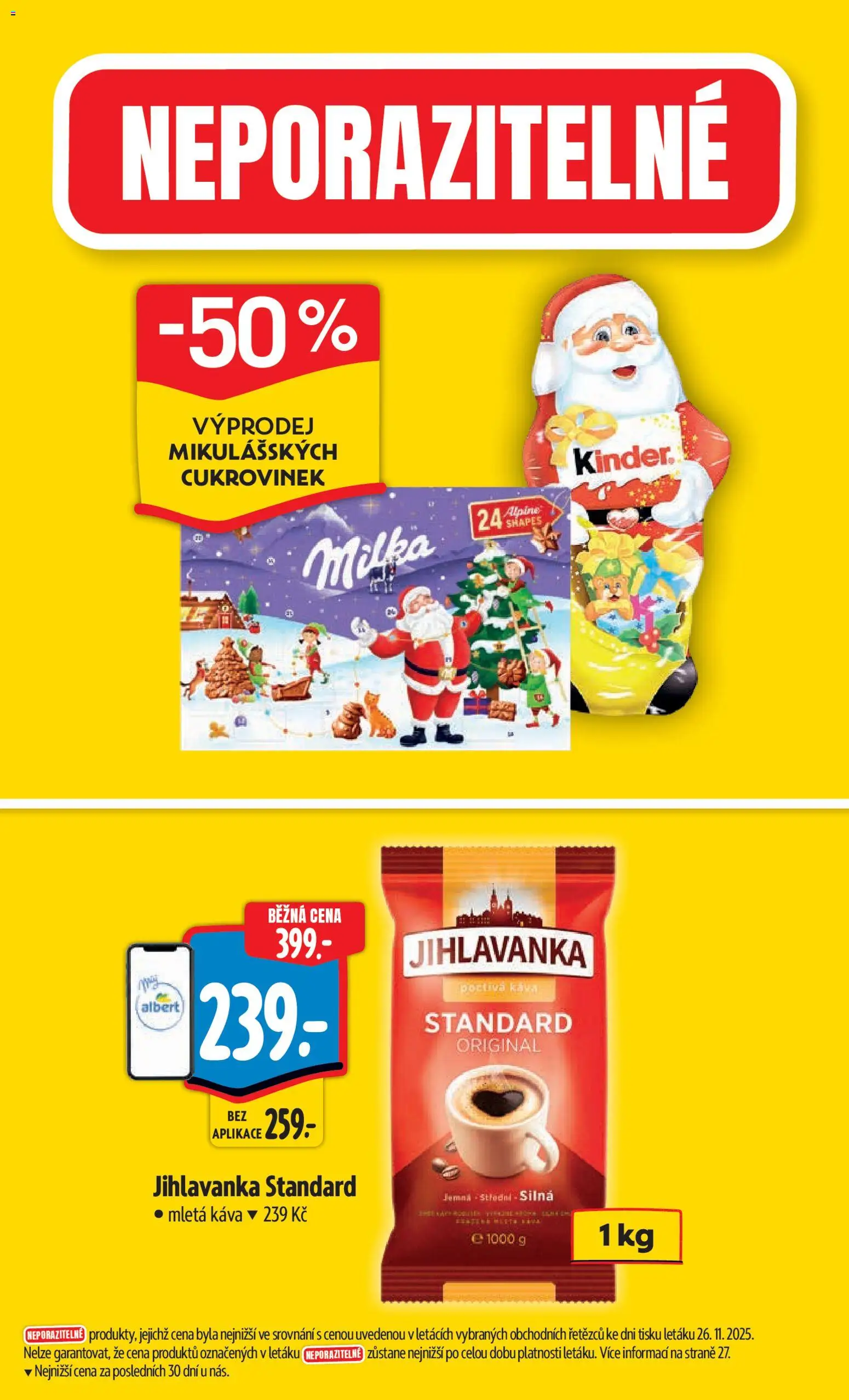 Albert leták - Hypermarket od 03.12.2025 | Strana: 4 | Produkty: Káva, Milka, Jihlavanka, Mletá káva