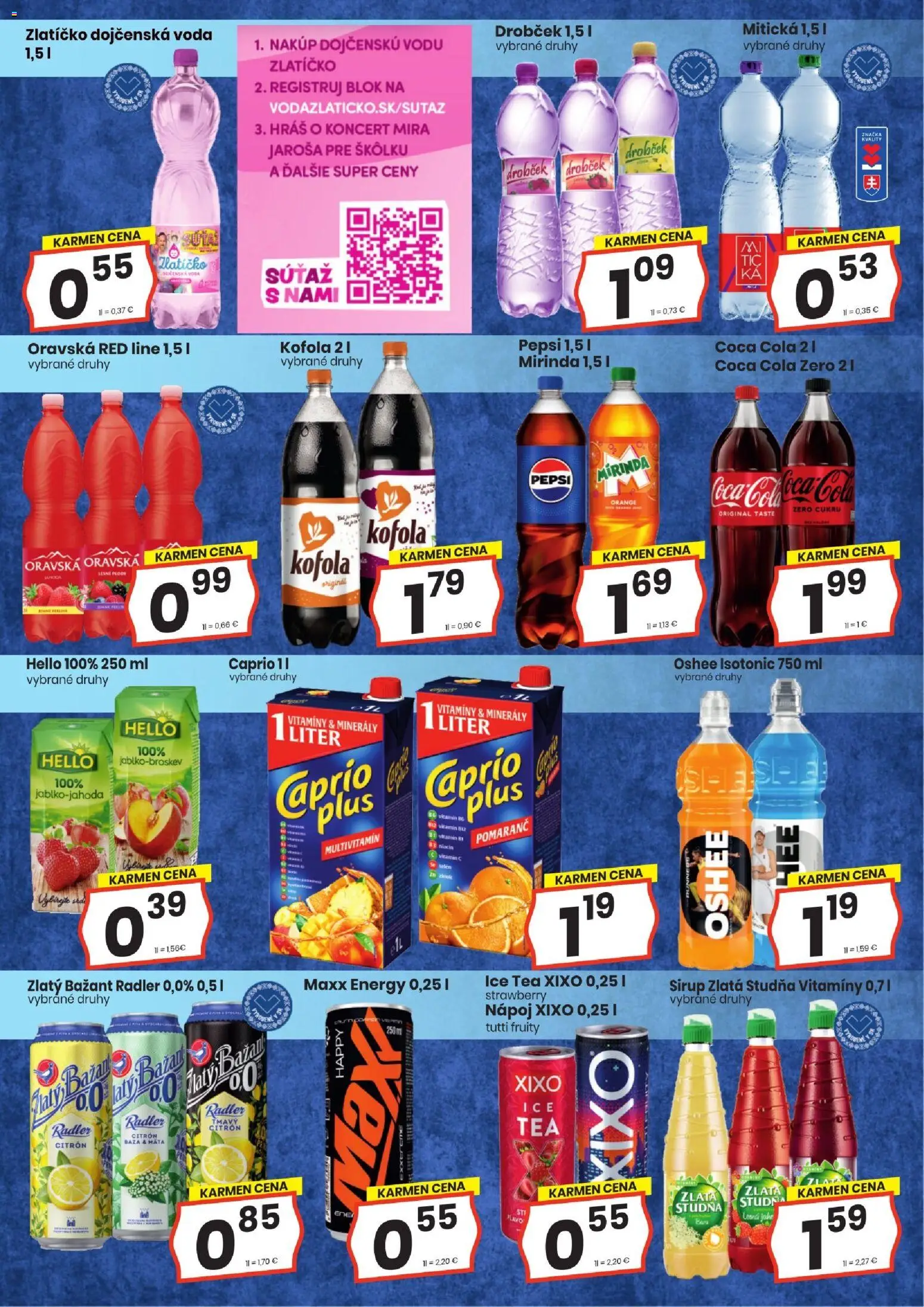 Nové KARMEN CBA akcie – leták je platný od 19.03.2026 | Strana: 14 | Produkty: Radler, Kofola, Coca cola, Cola