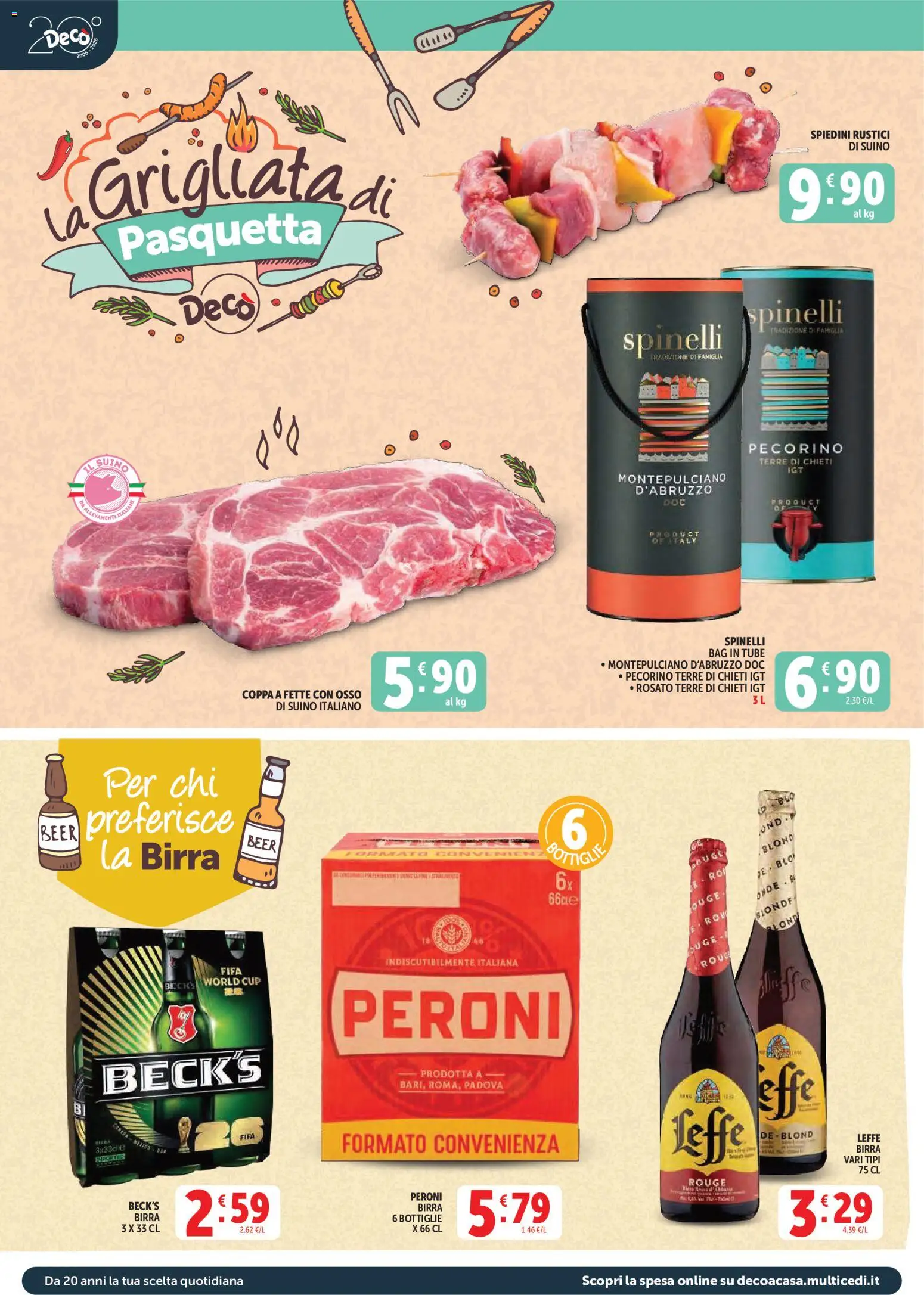 Volantino Decò del 27.03.2026 | Pagina: 10 | Prodotti: Birra, Rustici, Spiedini, Pecorino