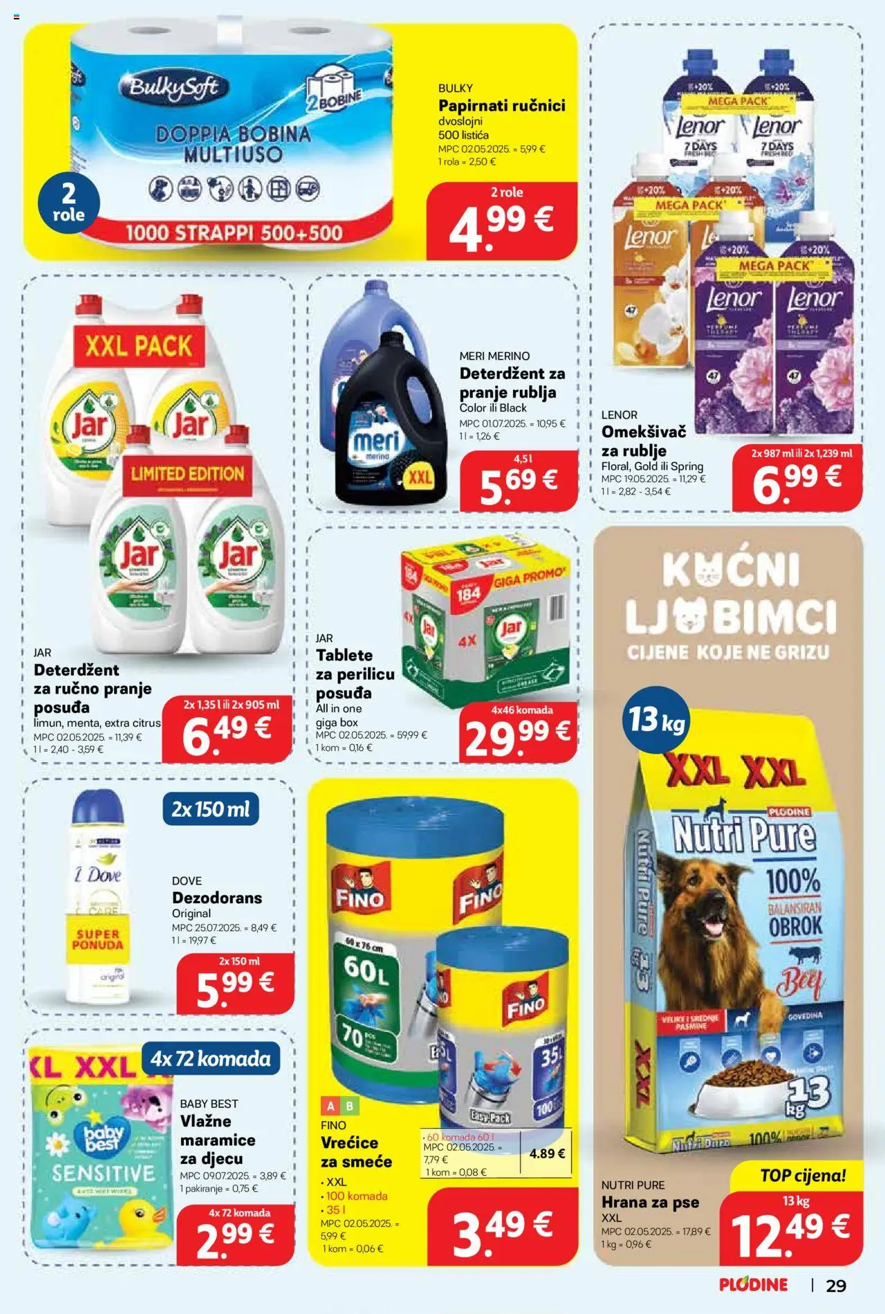 Plodine katalog | vrijedi od 06.08.2025 | Stranica: 29 | Proizvodi: Role, Dezodorans, Govedina, Dove