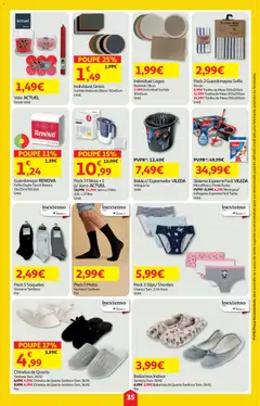 Pré-visualização Auchan folheto válido de 12.02.2026 | Página: 35 | Produtos: Chinelos, Balde, Guardanapos, Toalha de mesa