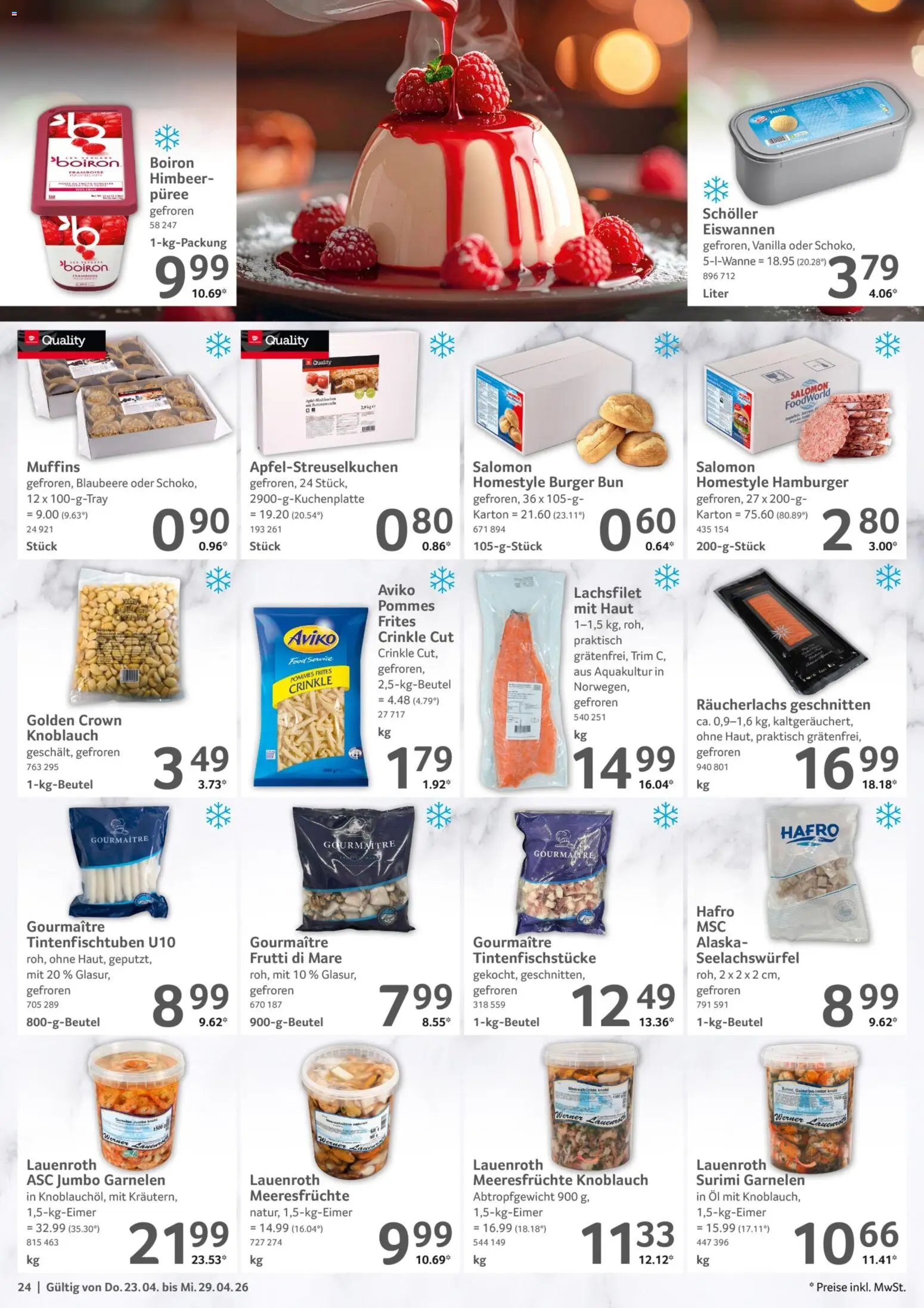 Selgros Prospekt 	 – gültig ab 23.04.2026 | Seite: 24 | Produkte: Öl, Pommes, Räucherlachs, Knoblauch