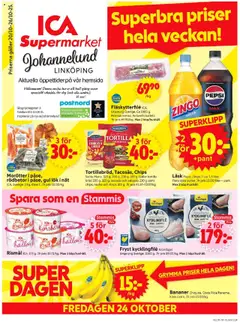 ICA Supermarket - Linköping - Förhandsvisning av reklamblad från butik ICA Supermarket aktuell från 20.10.2025