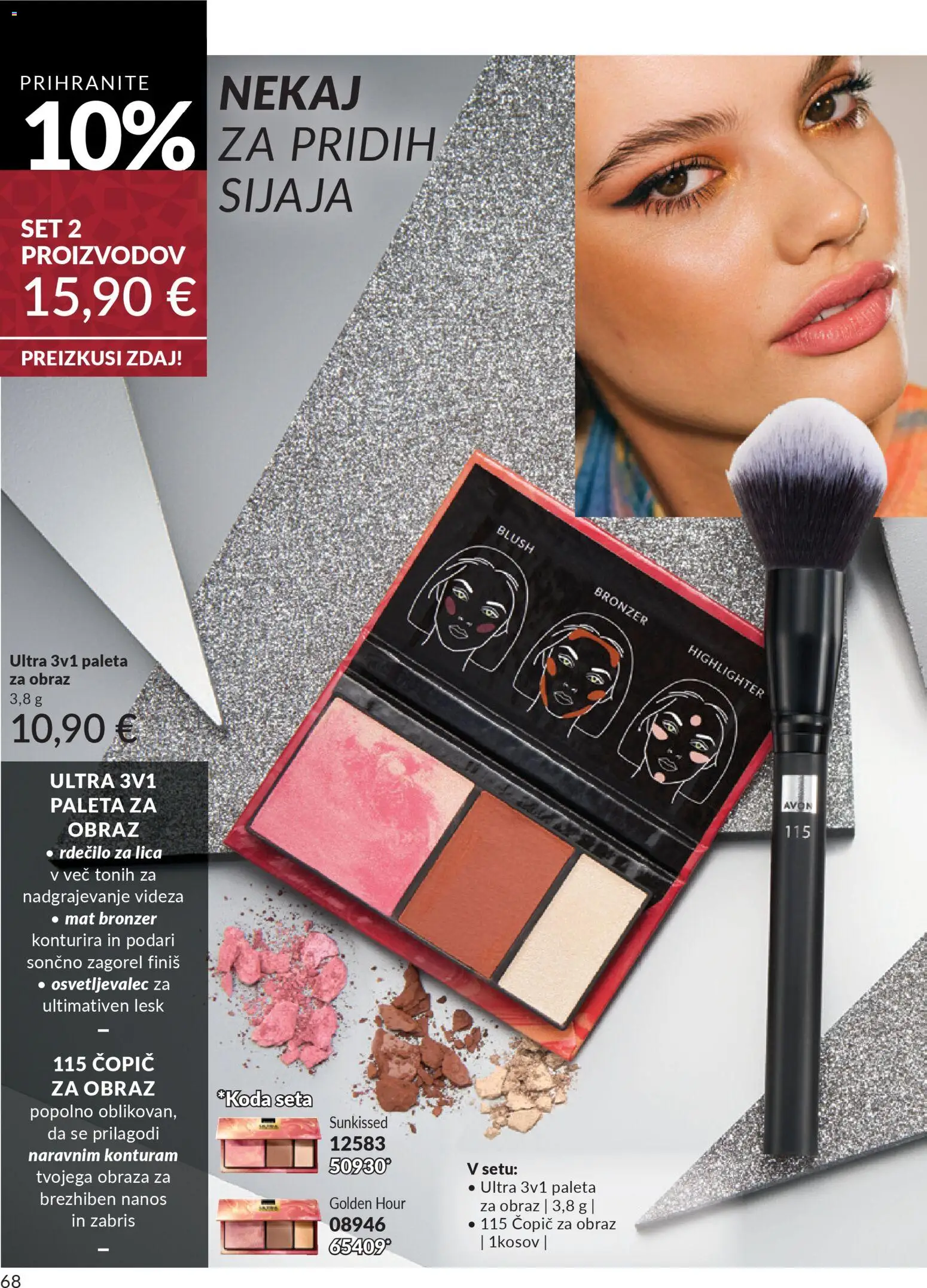 Novi Avon katalog ponudbe – veljaven od 01.10.2025 | Stran: 68 | Izdelki: Rdečilo za lica, Bronzer, Copic