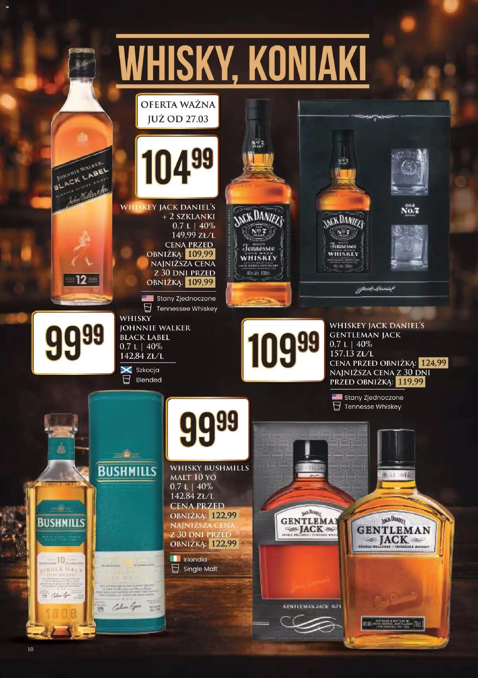 Dino gazetka alkoholowa od 27.03.2026 | Strona: 11 | Produkty: Gentleman Jack, Jack Daniel's, Szklanki, Whisky