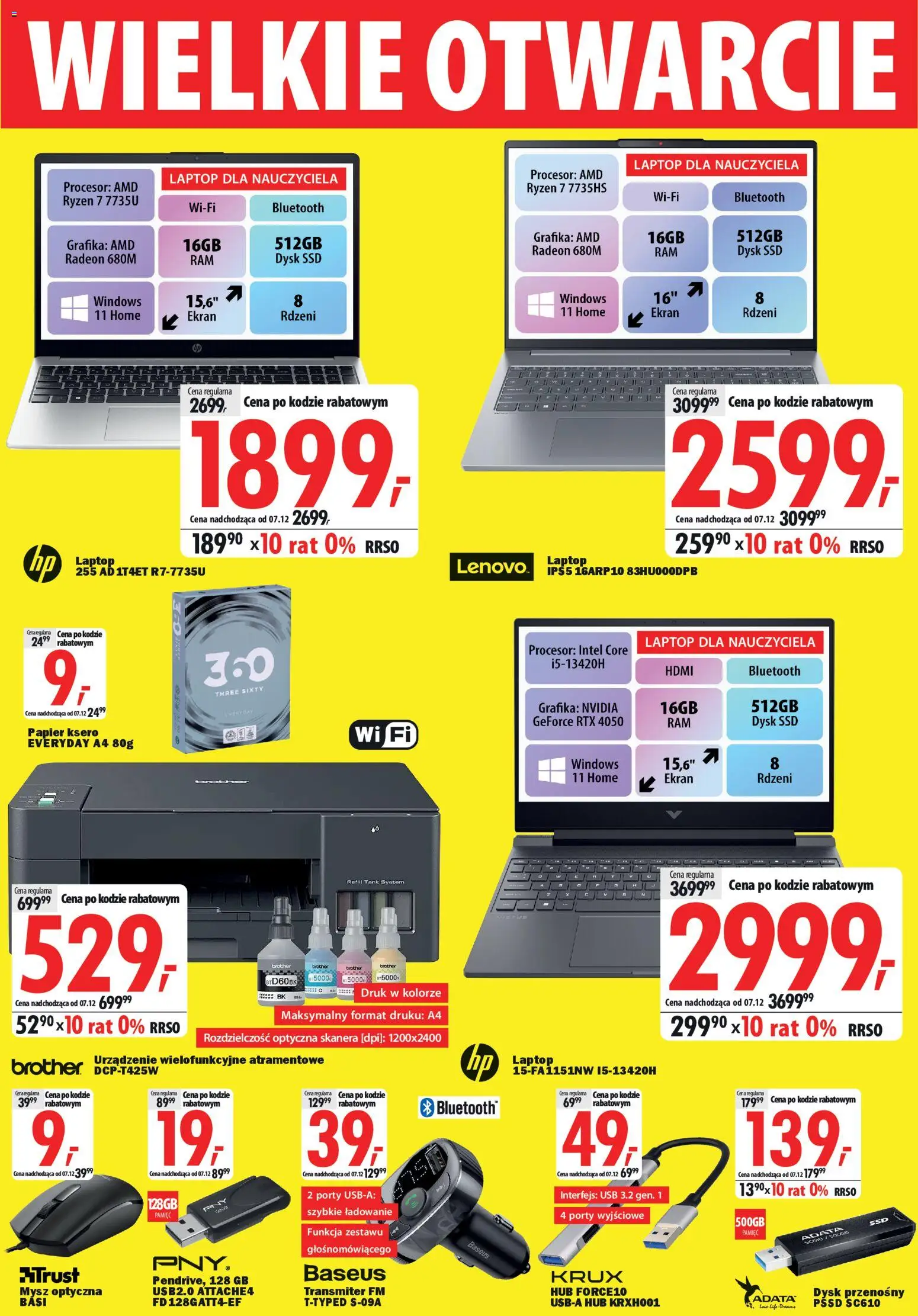 Mediaexpert Gazetka - Wielkie otwarcie Rokietnica od 26.11.2025 | Strona: 5 | Produkty: Laptop, Mysz, USB, Papier ksero