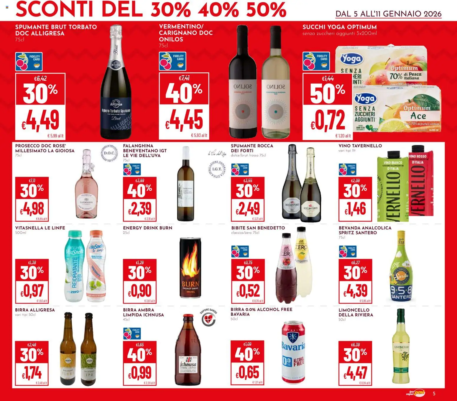 Volantino Pan del 05.01.2026 | Pagina: 5 | Prodotti: Pompelmo, Frutta, Vino, Limoncello