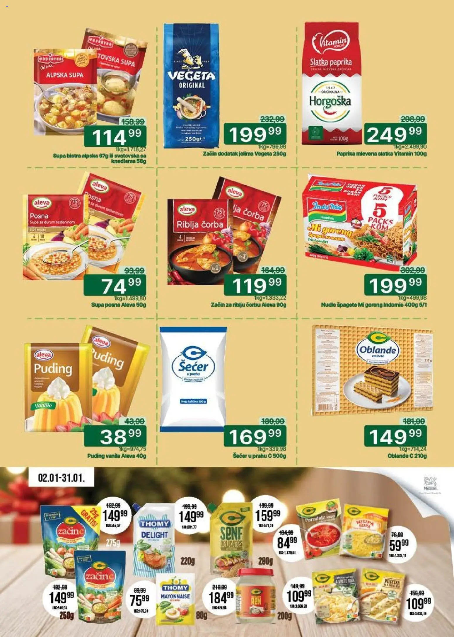 Univerexport katalog - važi od 05.01.2026 | Strana: 12 | Proizvode: Šećer, Paprika, Šećer u prahu, Nudle