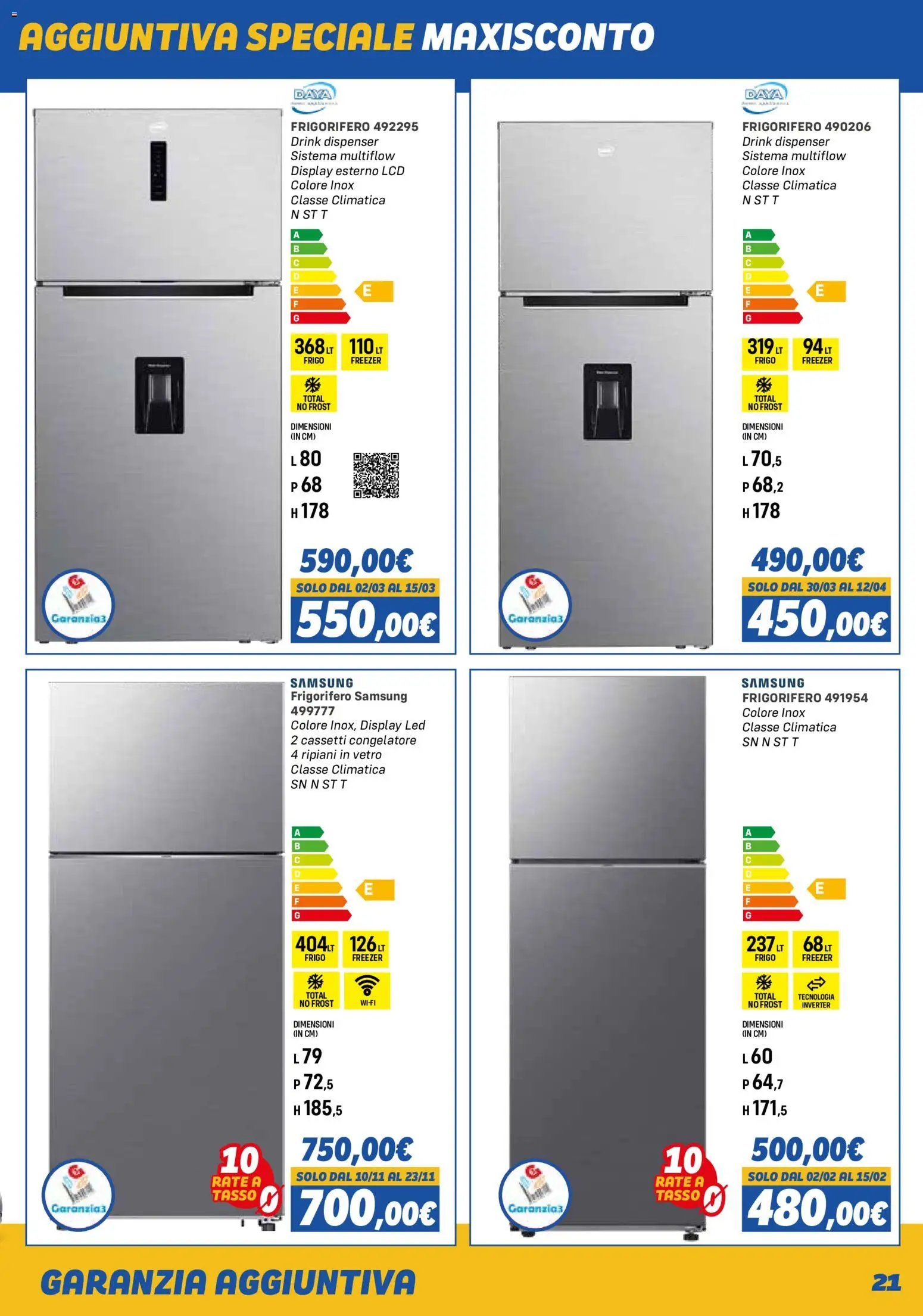 Volantino Orizzonte del 01.11.2025 | Pagina: 21 | Prodotti: Freezer, Frigorifero, Congelatore, Samsung