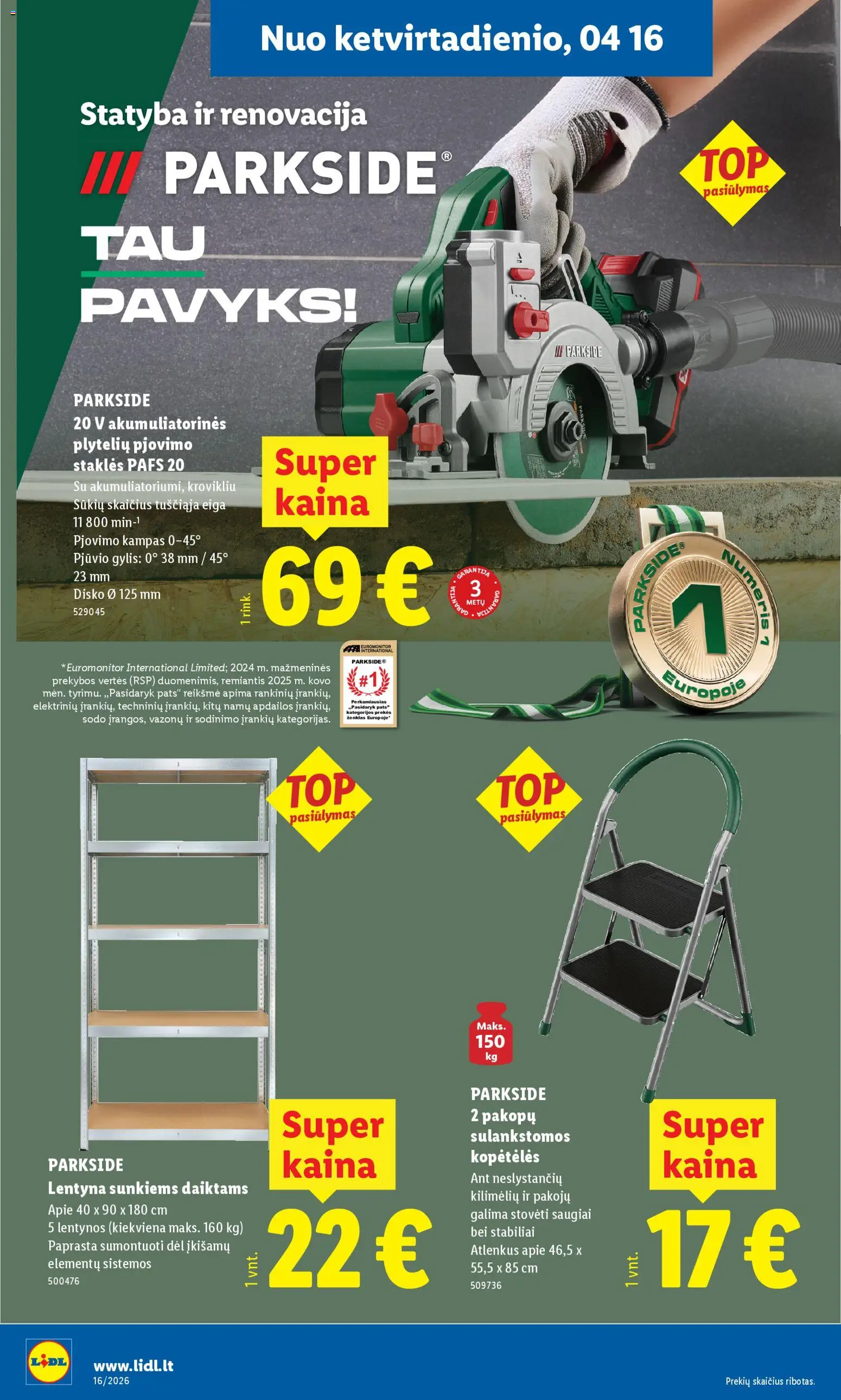 LIDL akcijos nuo 13.04.2026 | Puslapis: 14 | Prekių: Kopėtėlės, Lentyna