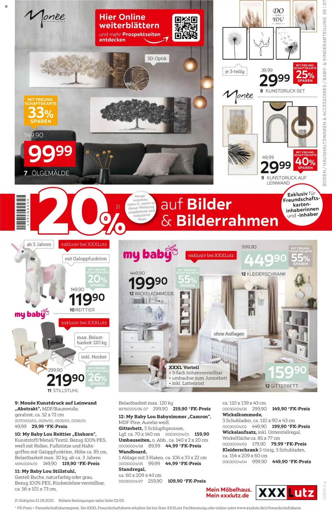 XXXL Lutz Exklusivmarken im Jubiläumsfinale – gültig ab 08.09.2025 | Seite: 7 | Produkte: Wandboard, Lattenrost, Bilder, Bilderrahmen