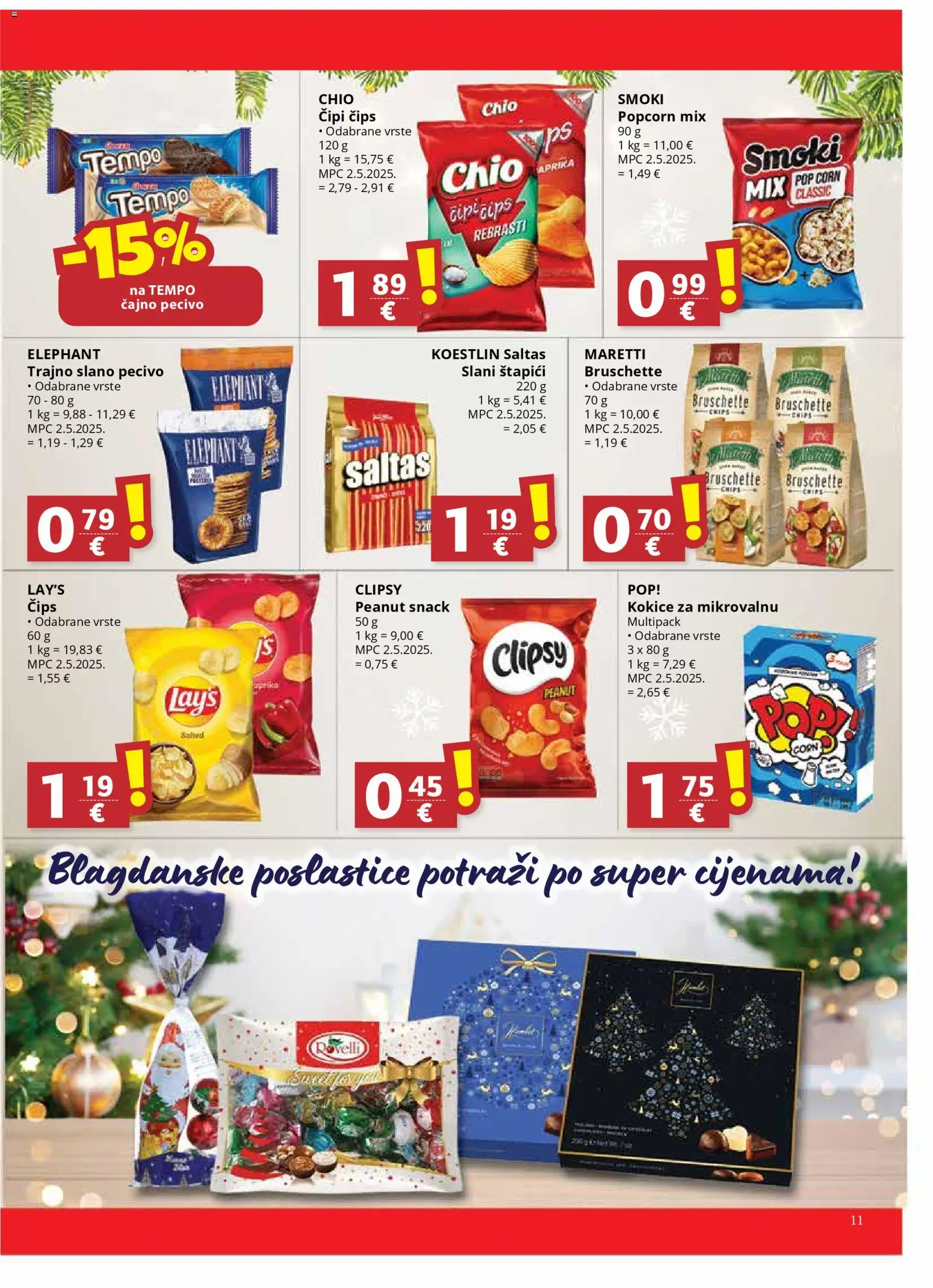 Ultra Gros katalog | vrijedi od 17.12.2025 | Stranica: 11 | Proizvodi: Čips, Kokice, Štapići, Pecivo