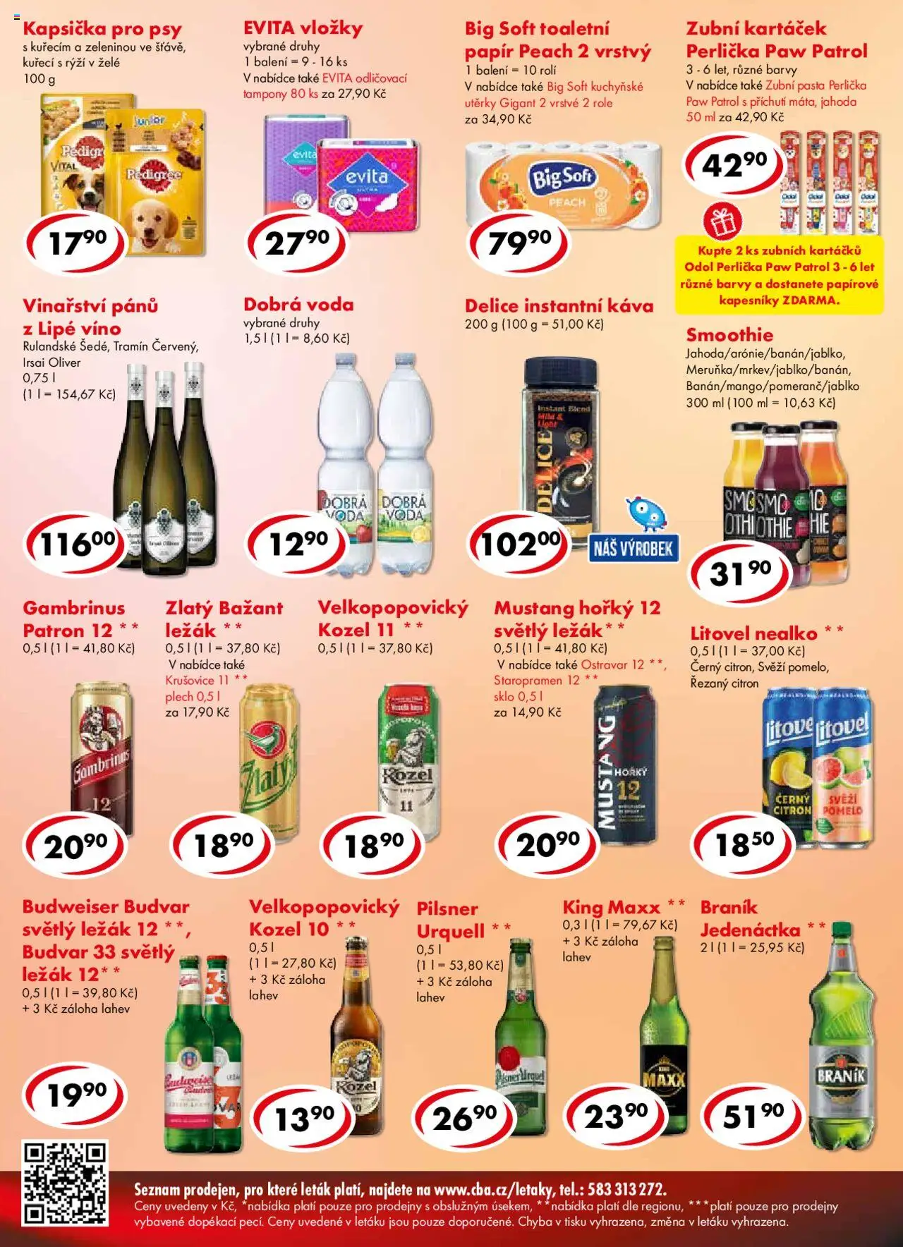 CBA leták od 20.08.2025 | Strana: 6 | Produkty: Staropramen 12, Pilsner, Braník, Citron