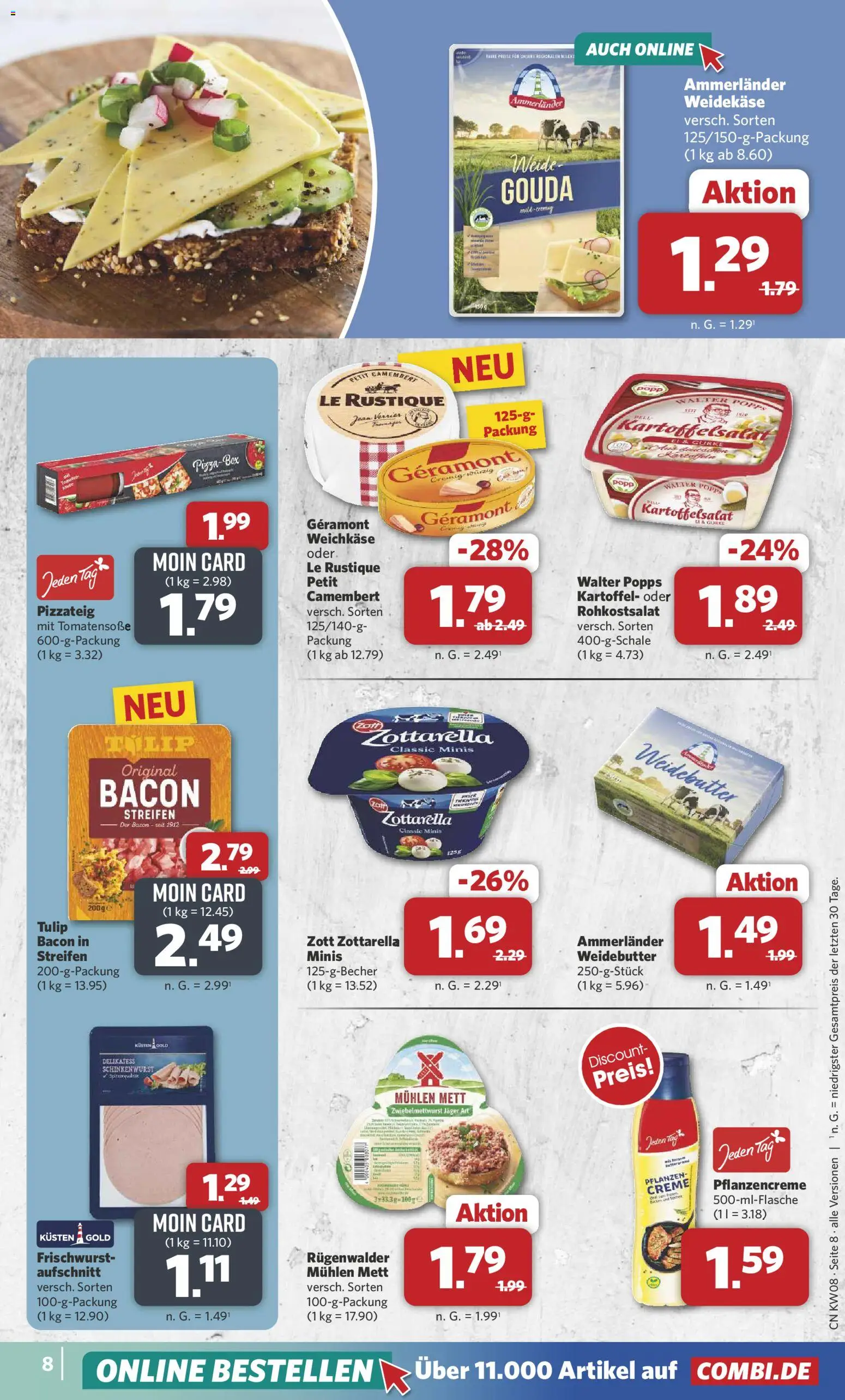 Combi Prospekt 	 – gültig ab 16.02.2026 | Seite: 8 | Produkte: Geramont, Box, Creme, Pizza