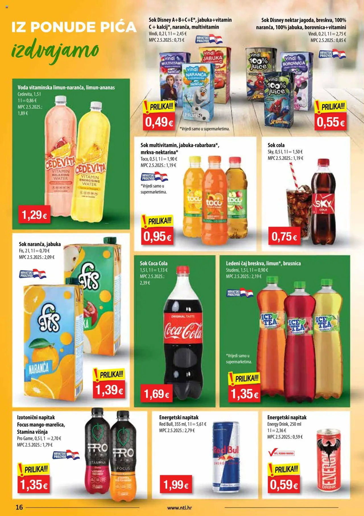 NTL katalog | vrijedi od 08.10.2025 | Stranica: 16 | Proizvodi: Čaj, Voda, Red Bull, Jabuka