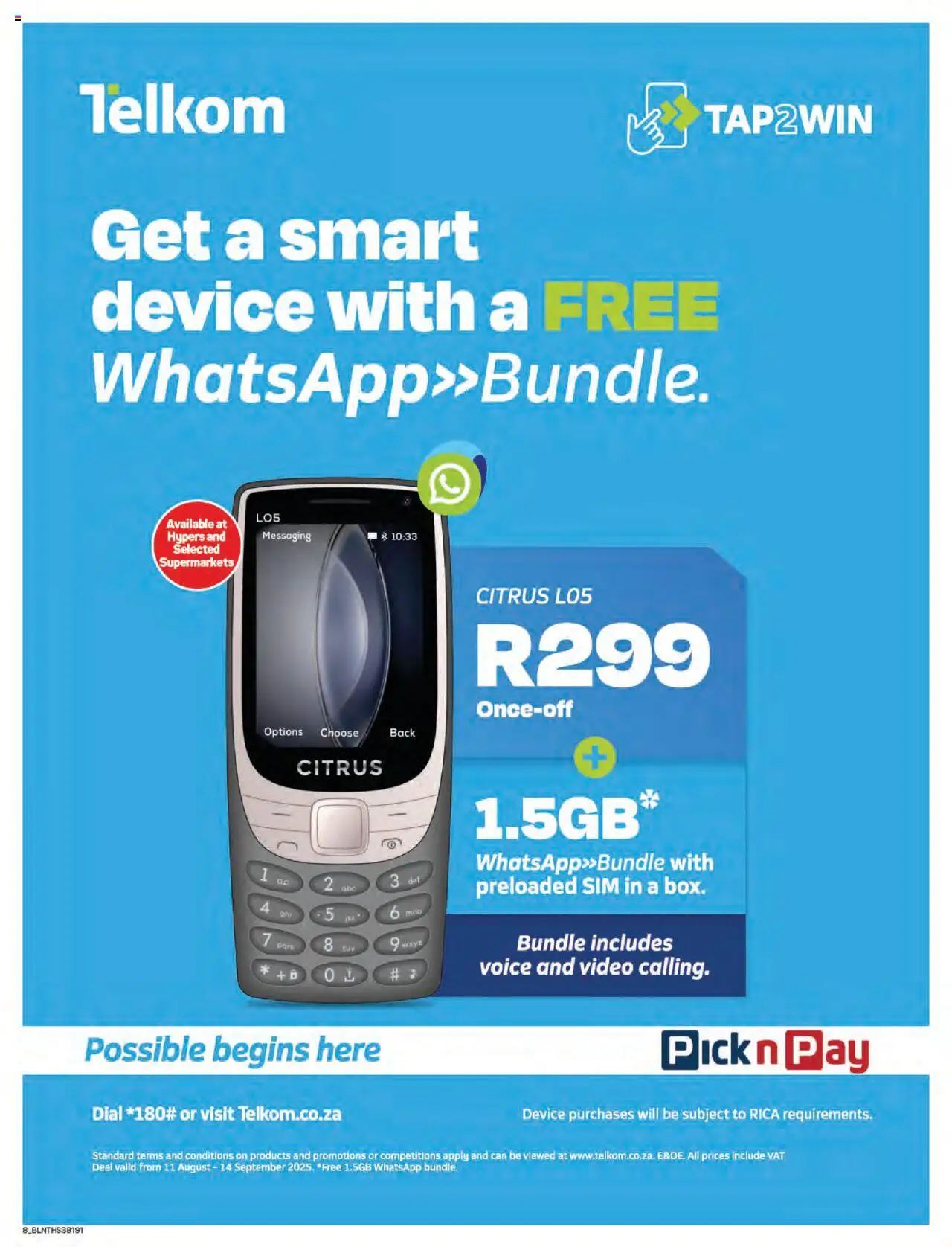 Pick n Pay - Cellular Specials │ valid from 11.08.2025 | Page: 8 | Products: Sim