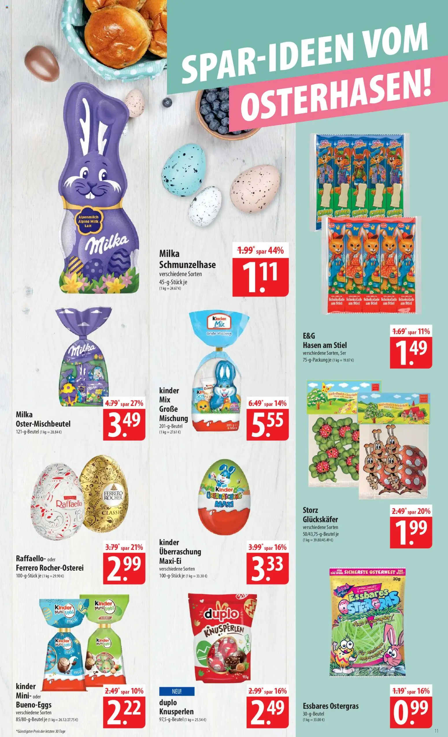 Famila Prospekt 	 – gültig ab 30.03.2026 | Seite: 11 | Produkte: Raffaello, Milch, Schokolade, Milka