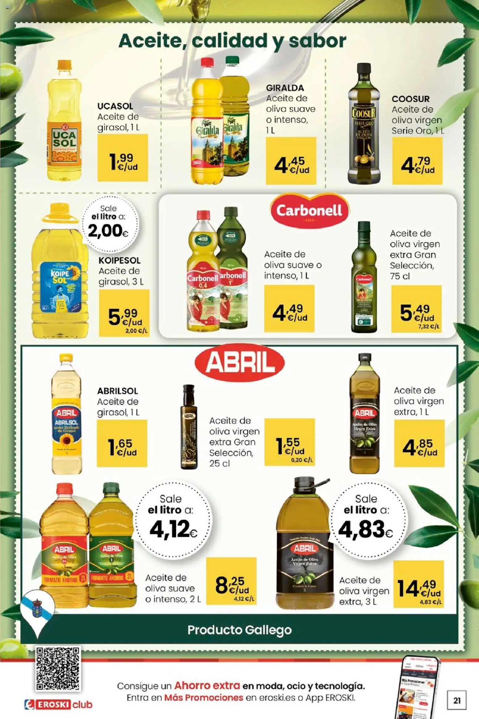 Eroski - Quen ben te quere farache aforrar │ válido desde el 15.01.2026 | Página: 21 | Productos: Aceite, Aceite de oliva