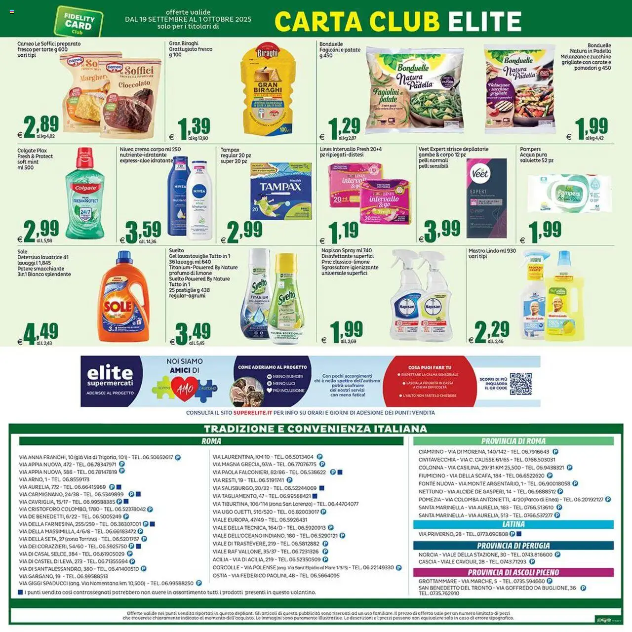 Volantino Elite Supermercati del 19.09.2025 | Pagina: 20 | Prodotti: Patate, Acqua, Lavastoviglie, Padella