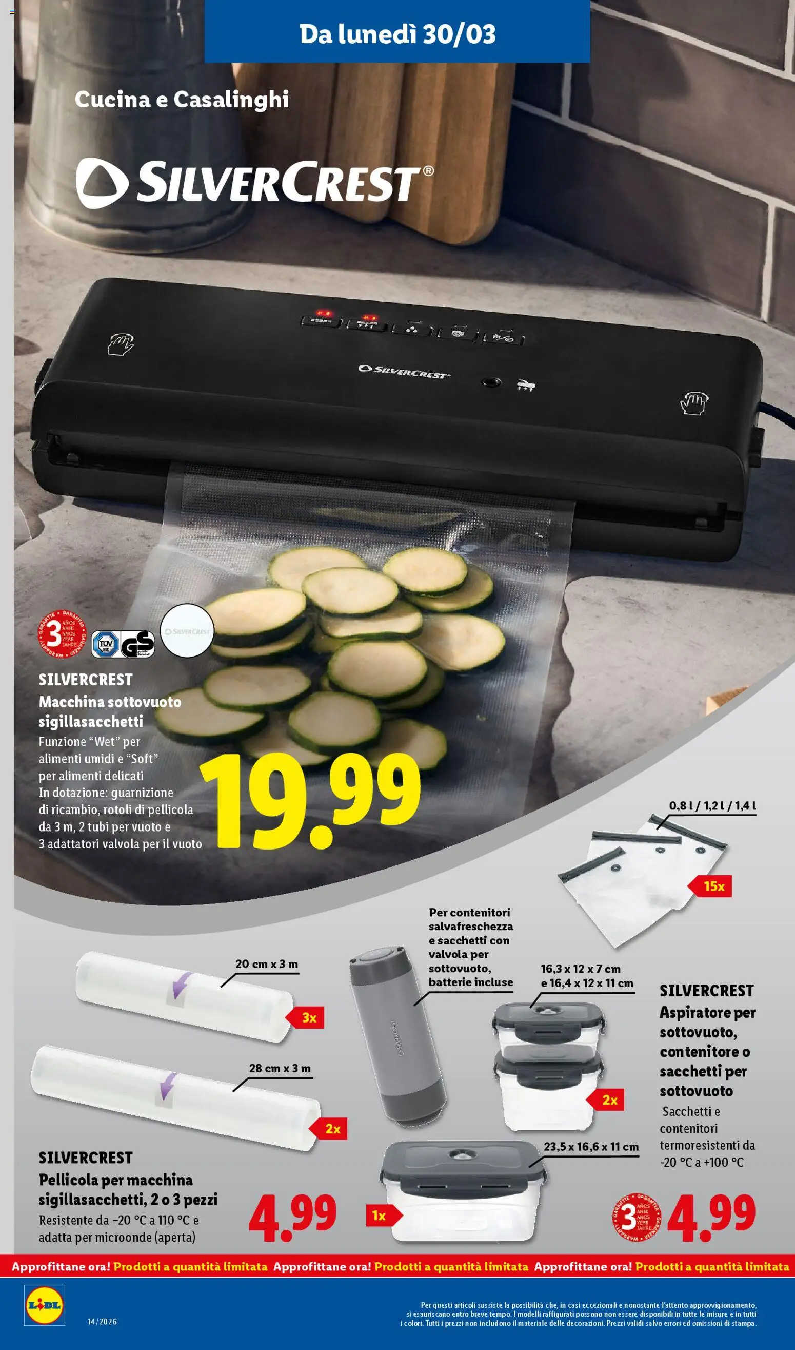 Volantino Lidl del 30.03.2026 | Pagina: 36 | Prodotti: Microonde, Macchina sottovuoto, Contenitore, Batterie