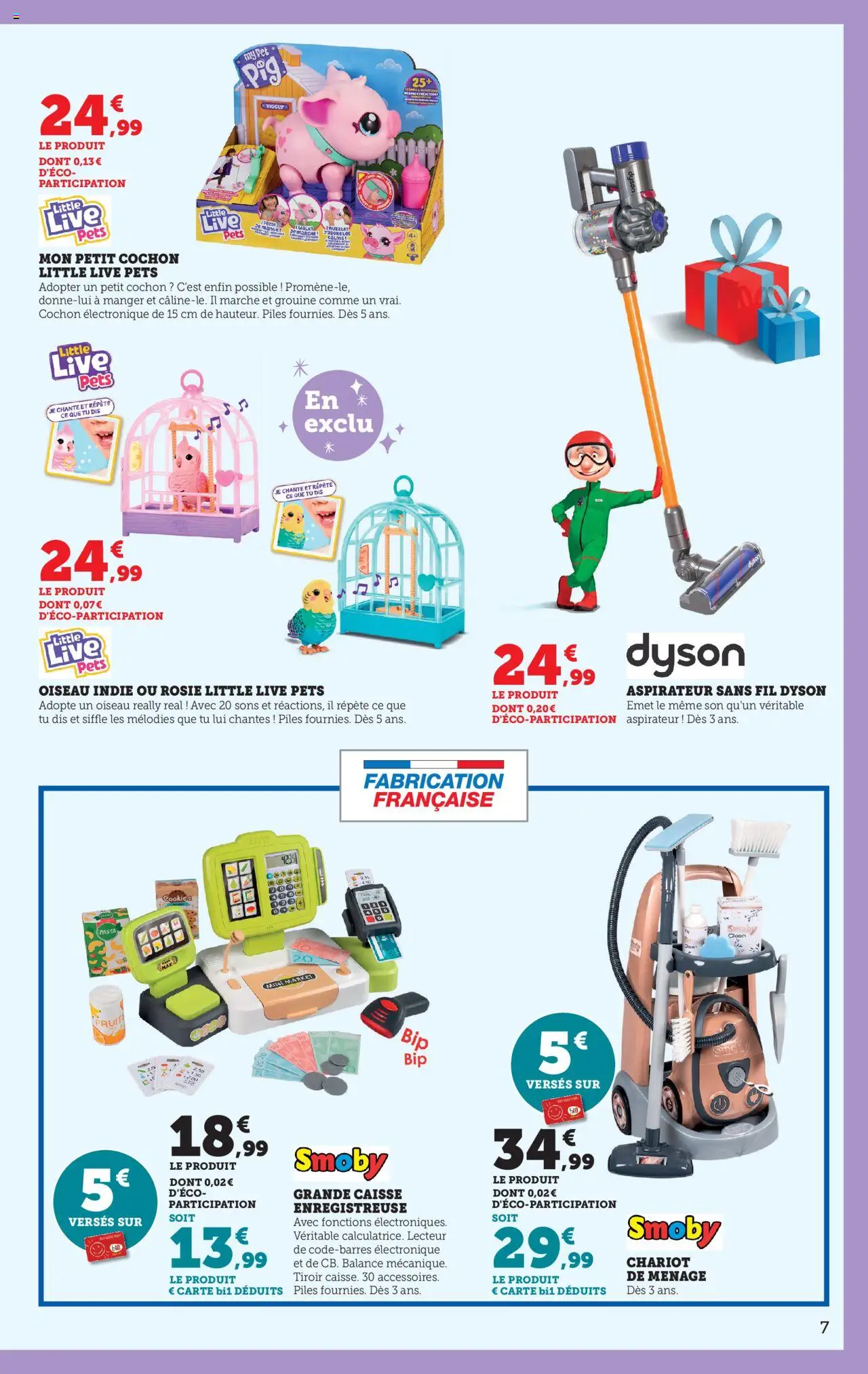 {H1} | Page: 7 | Produits: Aspirateur, Piles