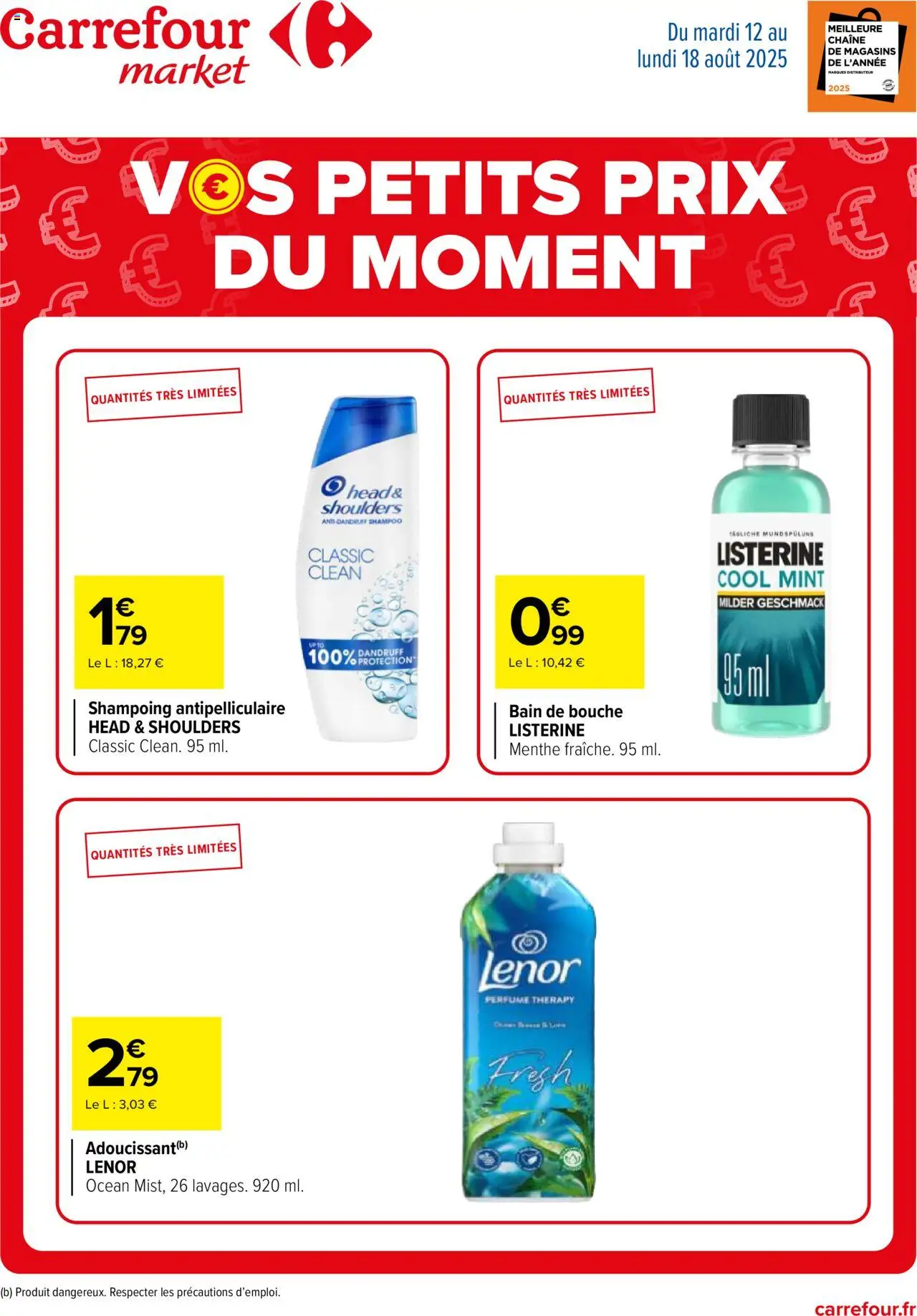  | Page: 1 | Produits: Menthe, Lenor, Shampoing, Bain de bouche