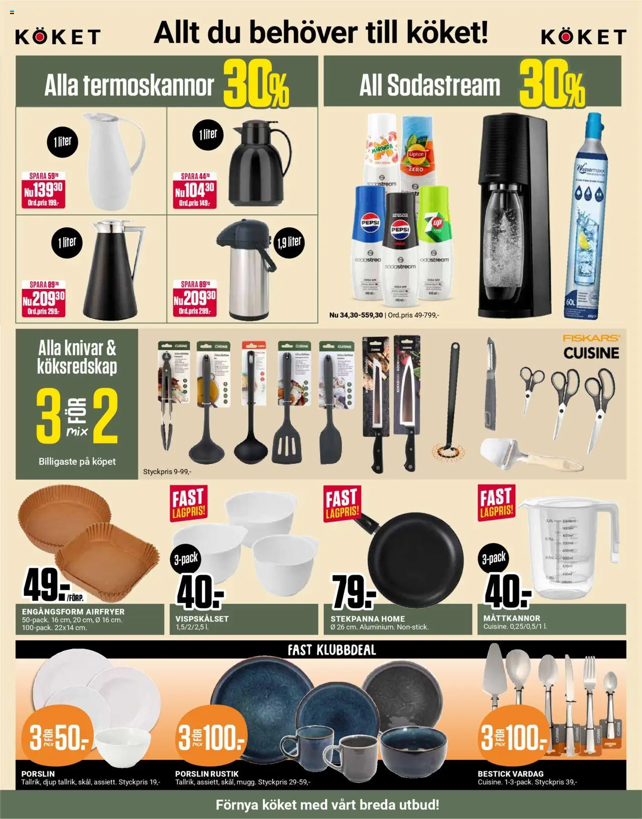 ÖoB reklamblad aktuell från 06.10.2025 | Sida: 11 | Produkter: Pepsi, Airfryer, Sodastream, Stekpanna