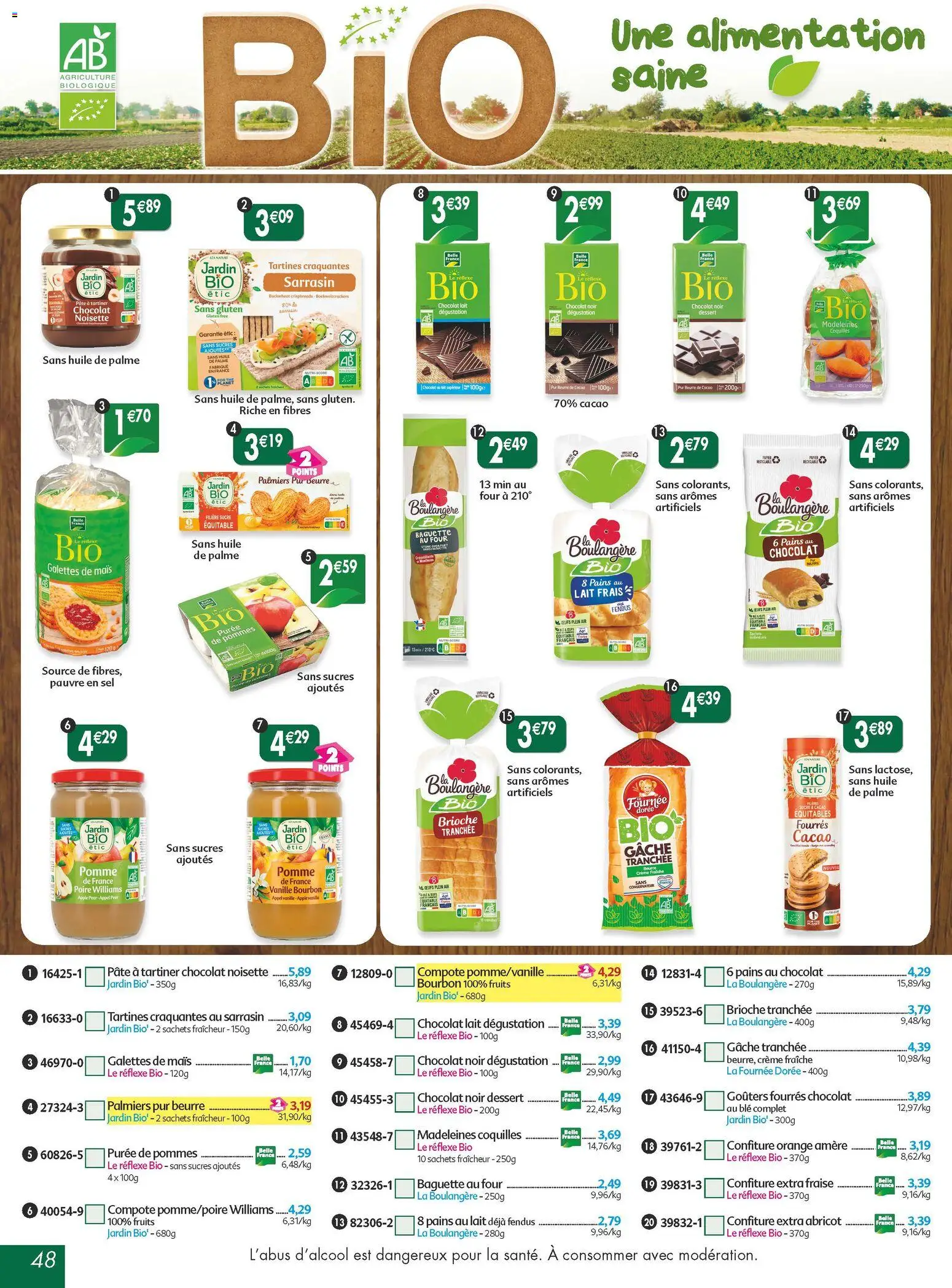 {H1} | Page: 48 | Produits: Poire, Four, Mais, Chocolat