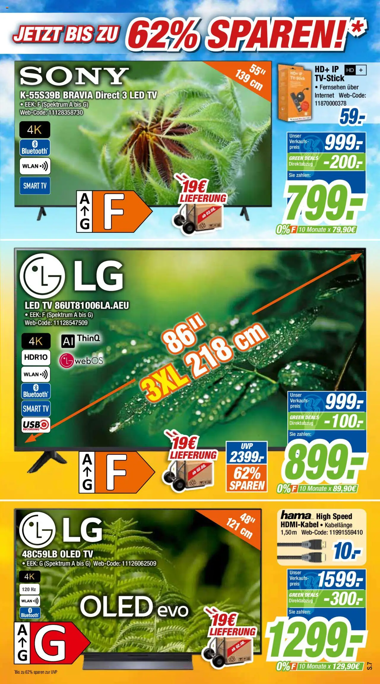 Expert Prospekt Grean Deals - gültig ab dem 01.08.2025 | Seite: 7 | Produkte: Sony, Fernsehen, Smart TV, TV