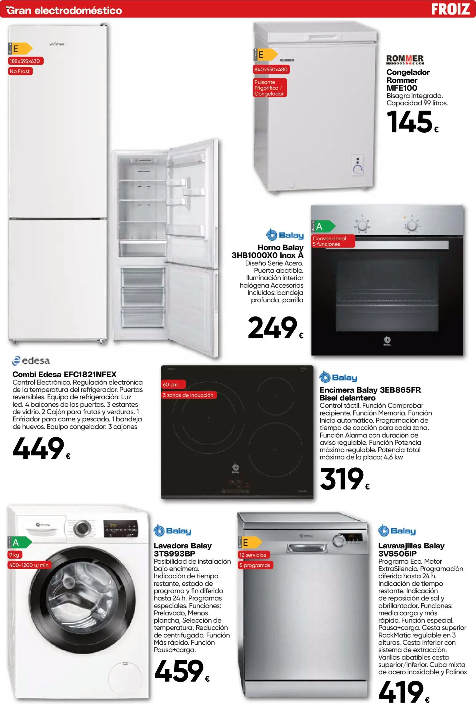 Froiz - Folleto Hiper │ válido desde el 25.02.2026 | Página: 4 | Productos: Congelador, Lavadora, Horno, Bandeja
