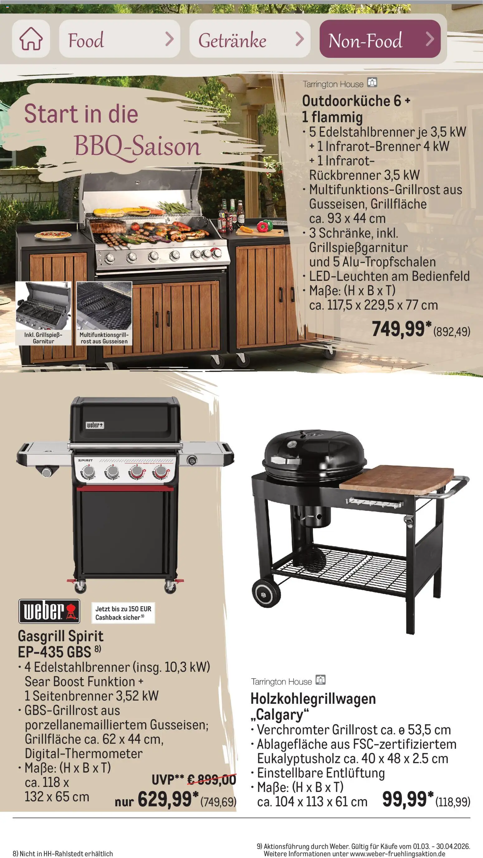 Metro Saisonkatalog Frühlingsgenuss – gültig ab 01.03.2026 | Seite: 36 | Produkte: Grill