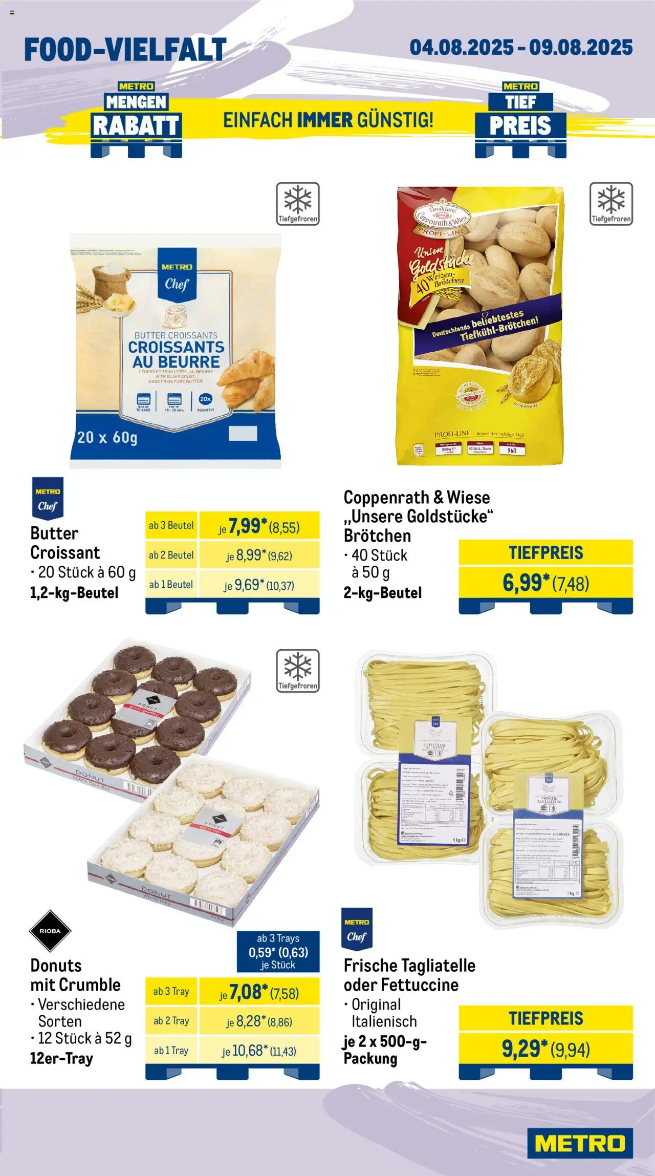 Metro Wochen-Angebote Gastro - gültig ab dem 04.08.2025 | Seite: 11 | Produkte: Butter, Croissant, Donuts